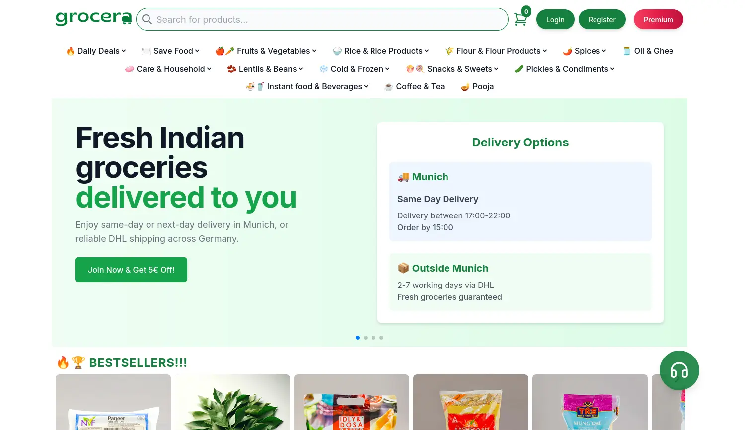 Website der Firma Grocera