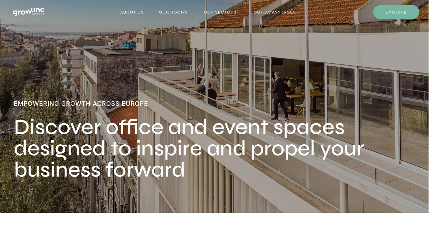 Website der Firma grow.inc spaces GmbH