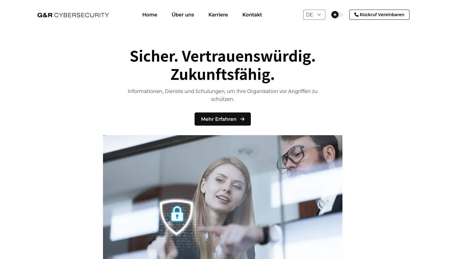 Website der Firma Gürtler & Roach Cybersecurity GmbH