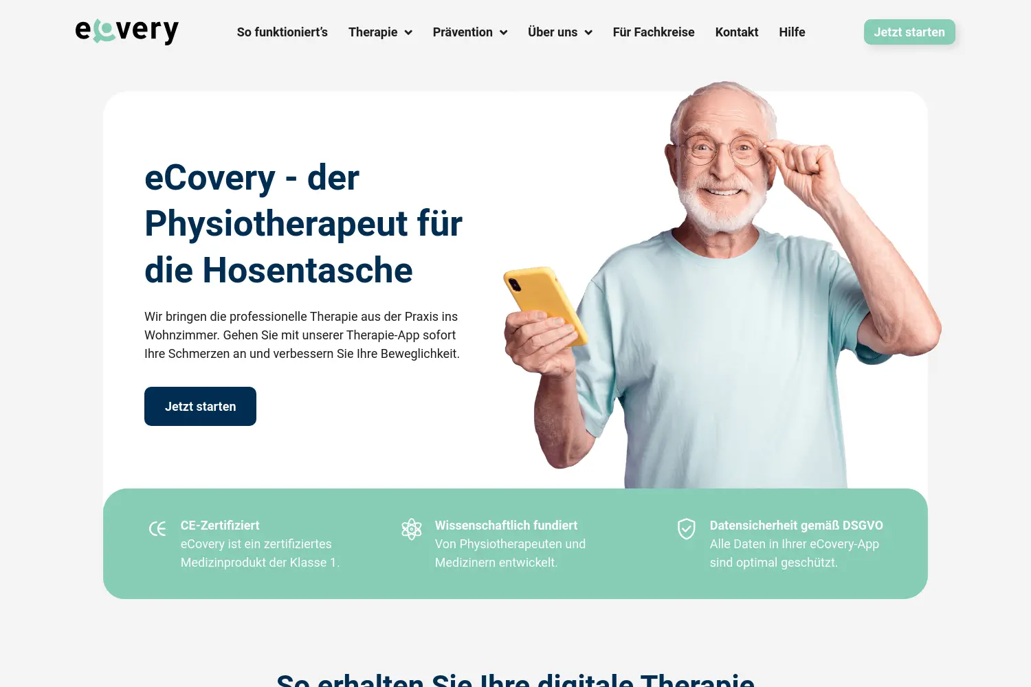 Website der Firma eCovery GmbH