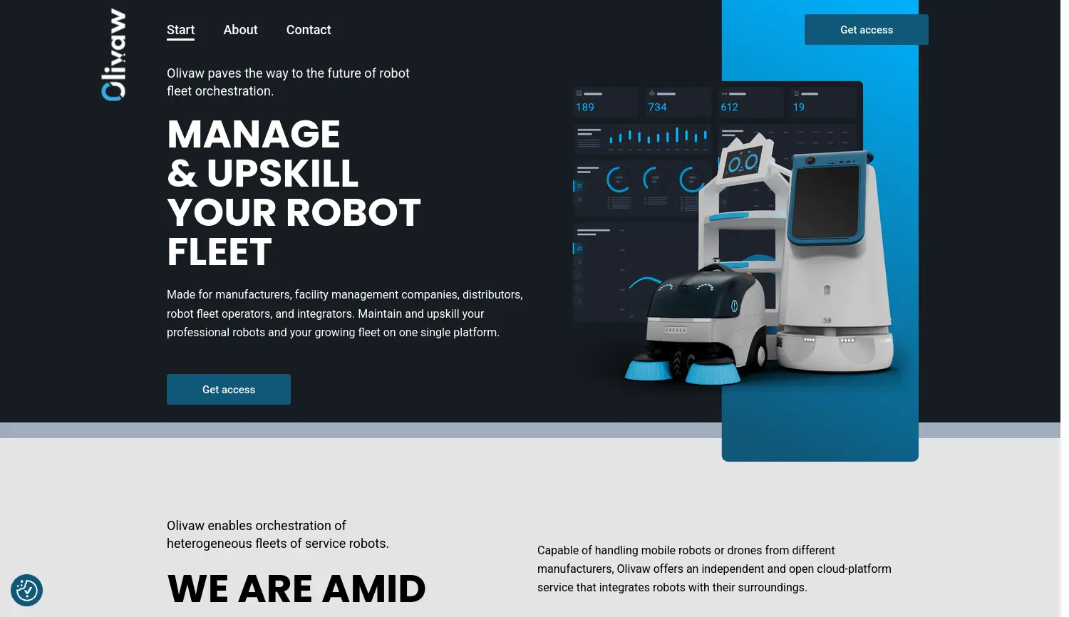 Website der Firma Olivaw GmbH