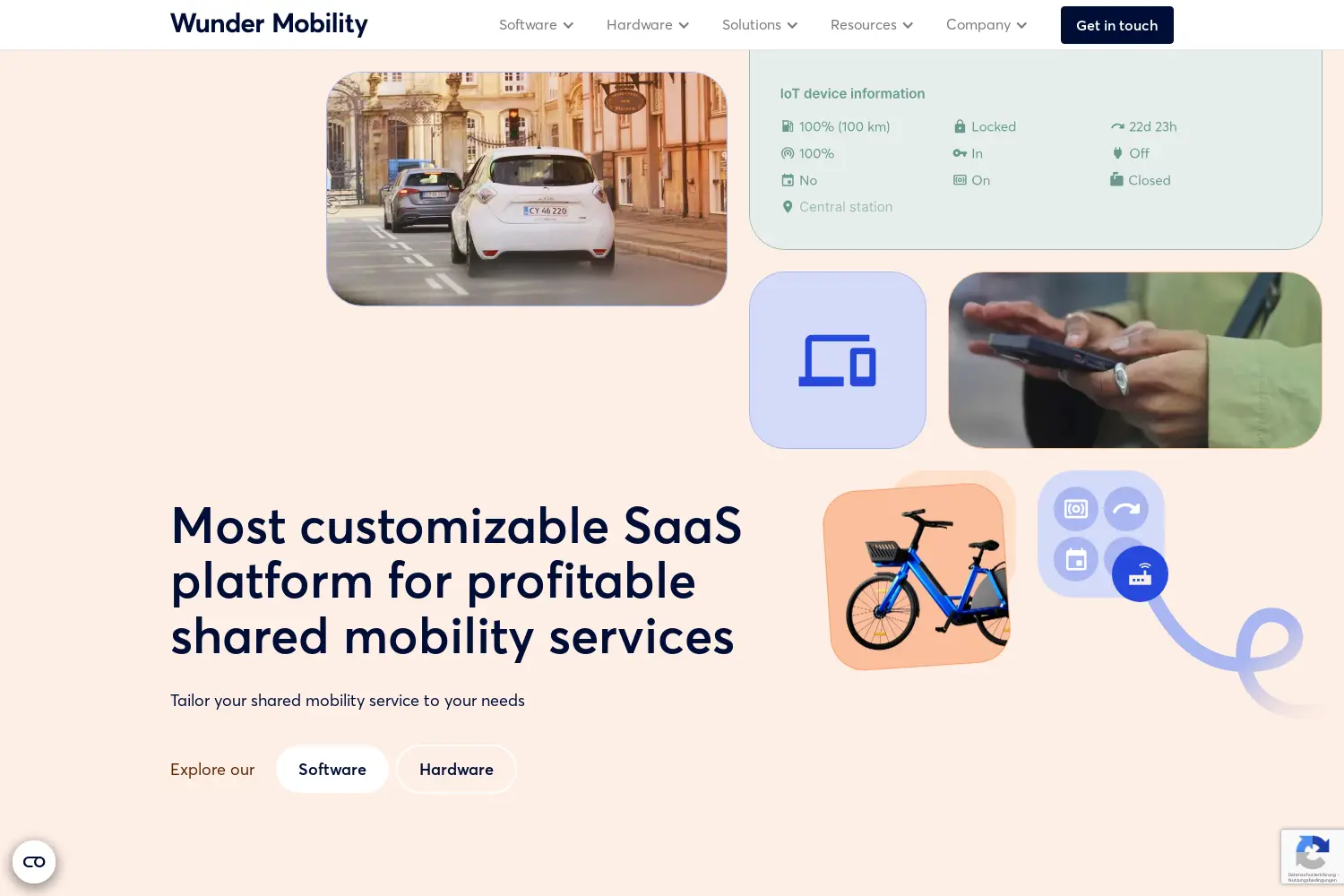Website der Firma WunderCar Mobility Solutions GmbH