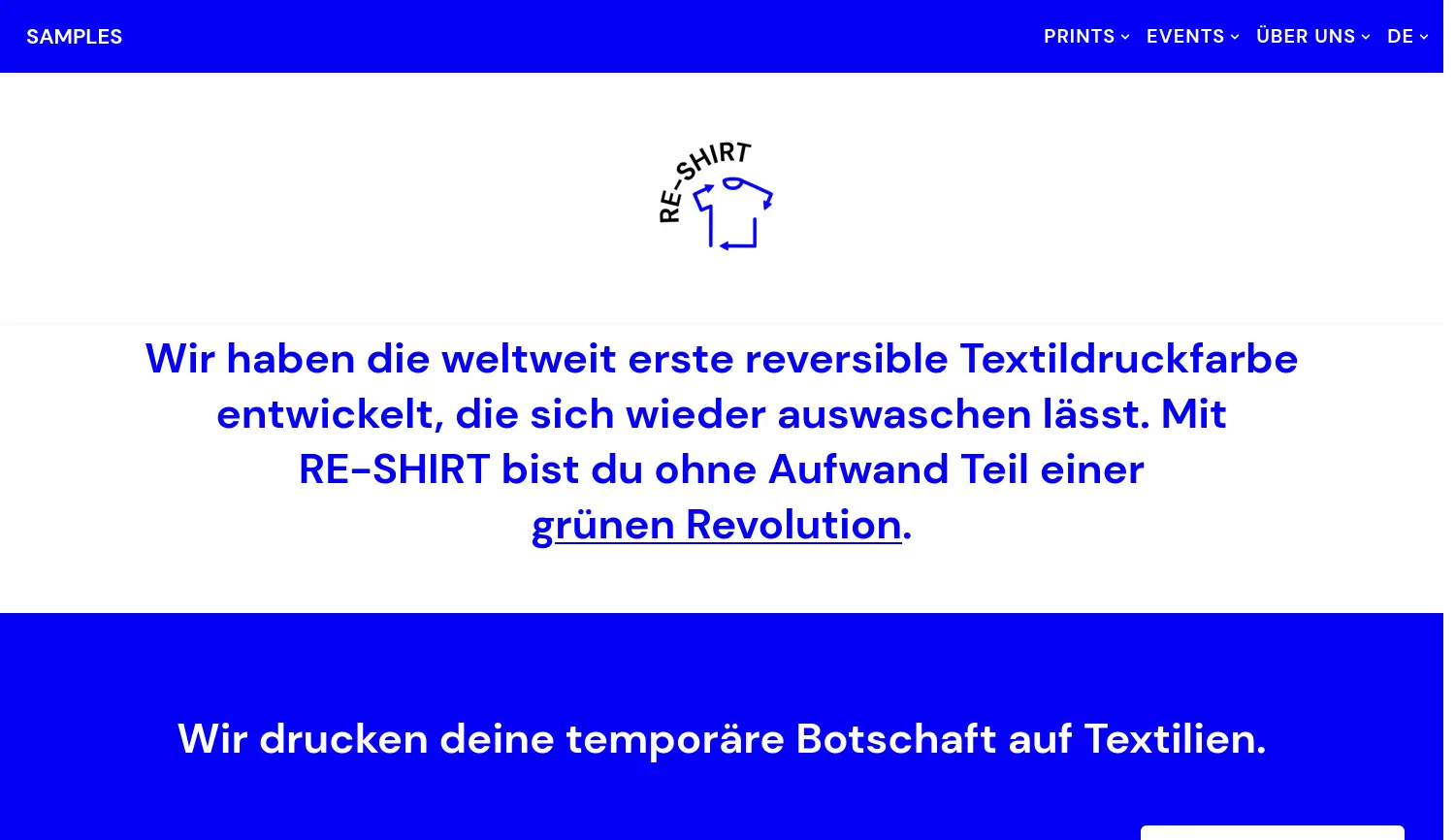 Website der Firma RE-SHIRT GbR