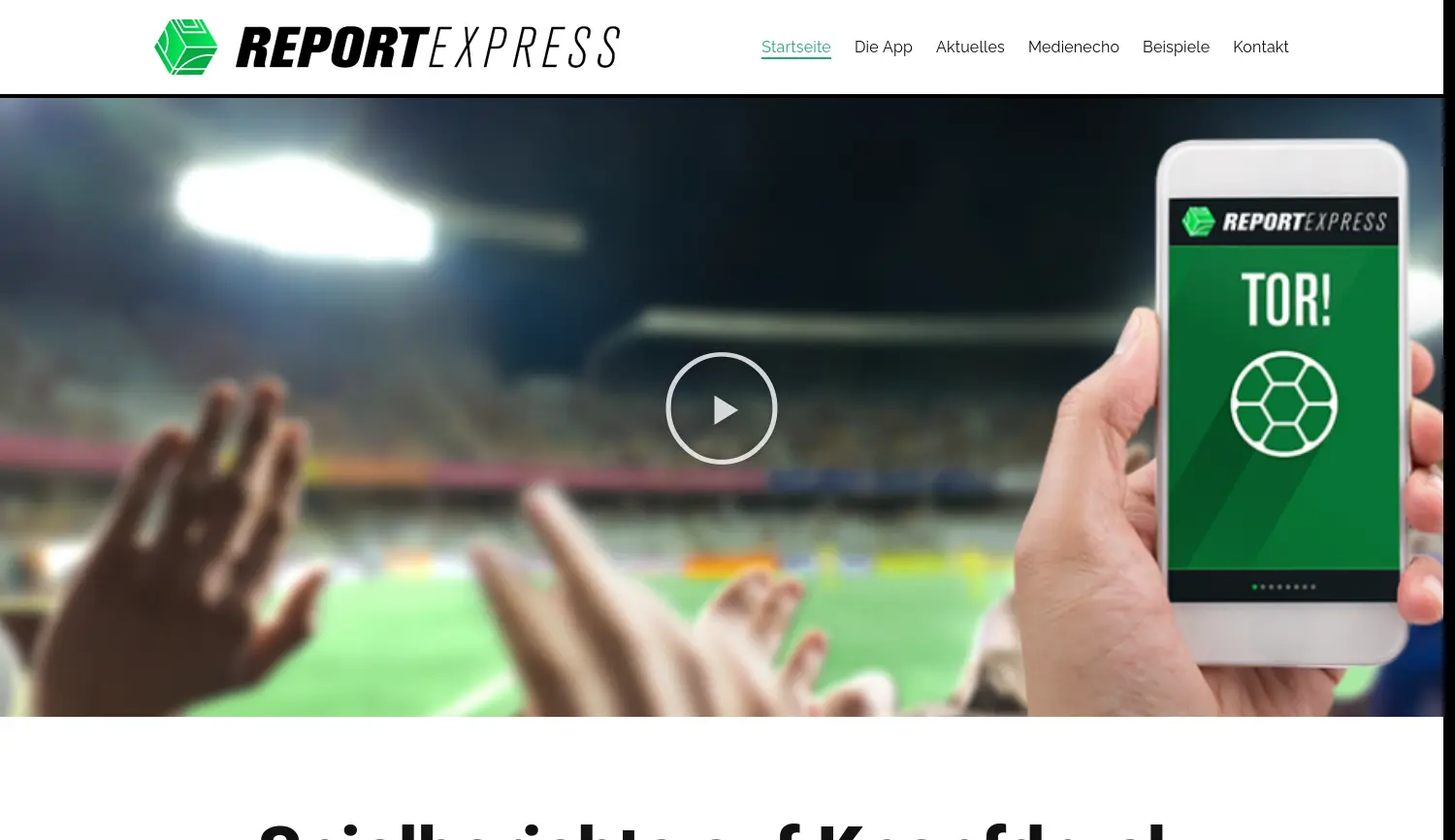 Website der Firma ReportExpress Hoyos Kleemann Rafael und Brass Gabriel GbR