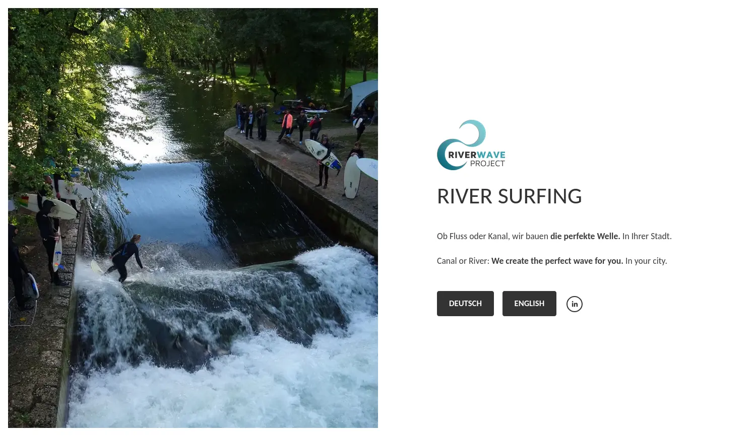 Website der Firma RiverWaveProject