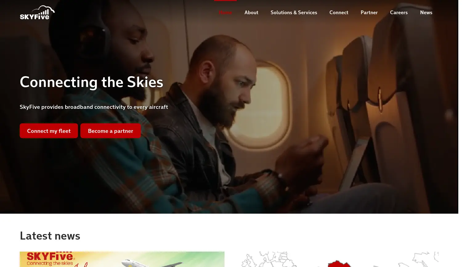 Website der Firma SkyFive AG