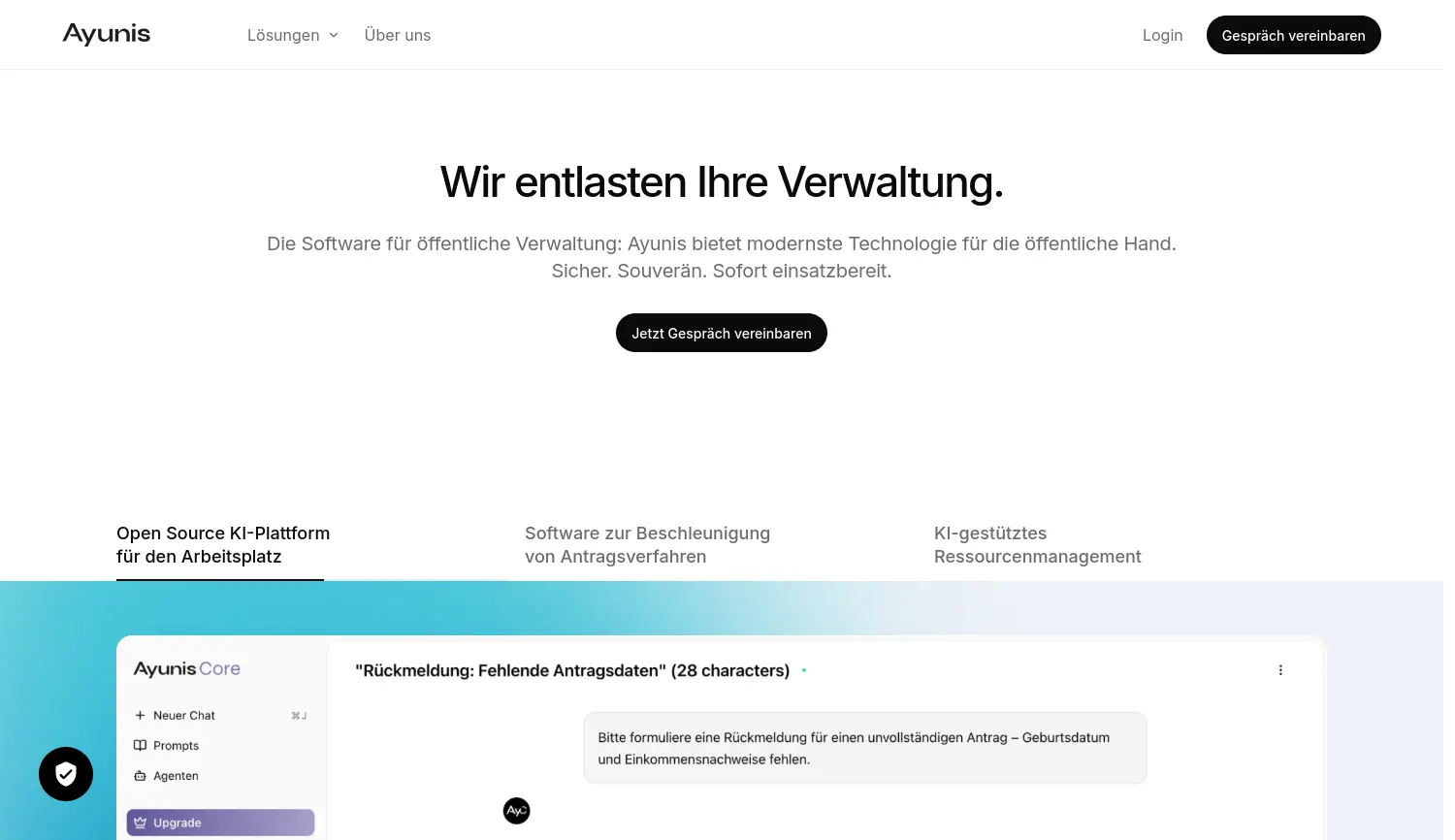 Website der Firma Ayunis (Locaboo GmbH)