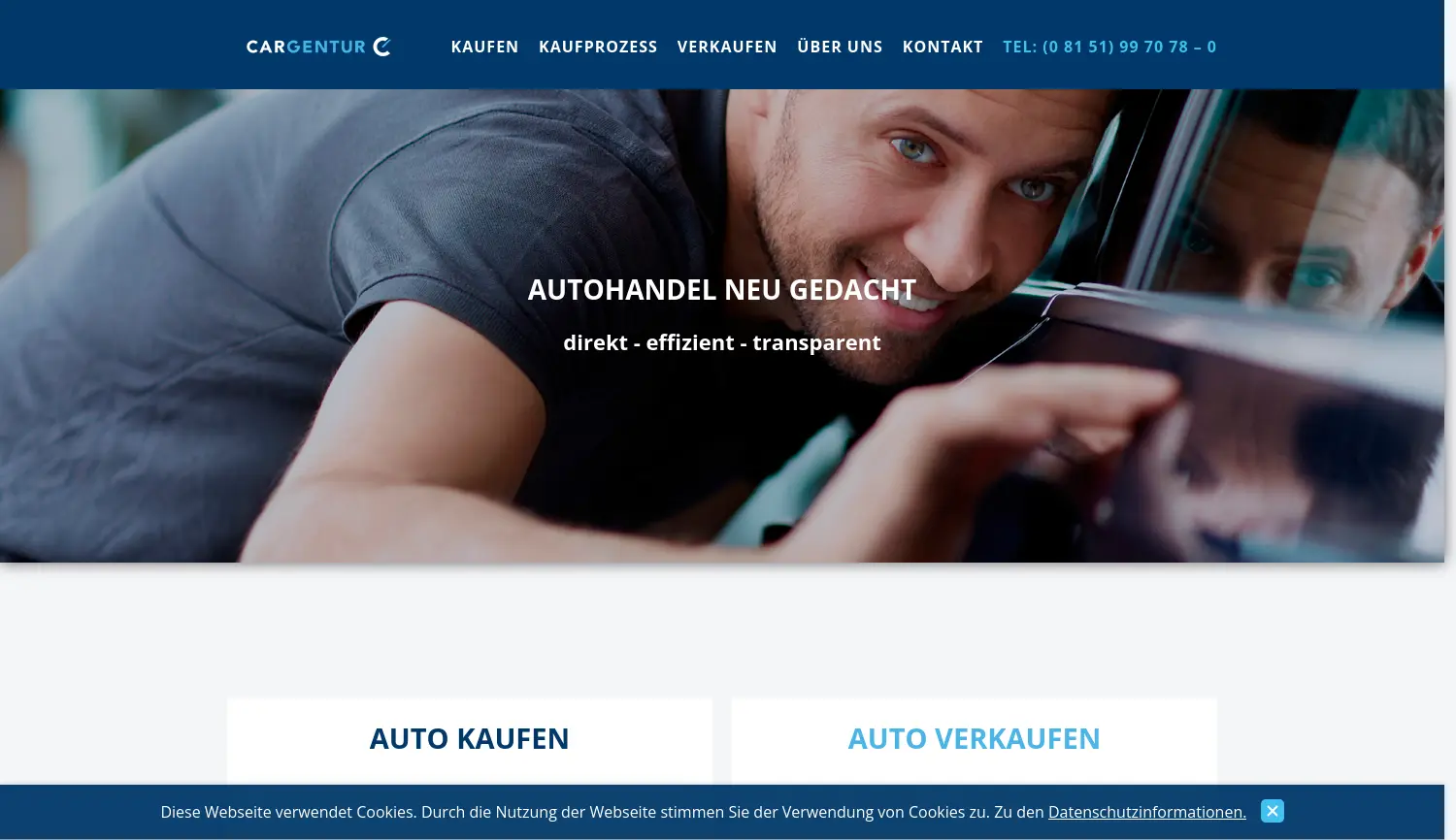 Website der Firma CARGENTUR GMBH