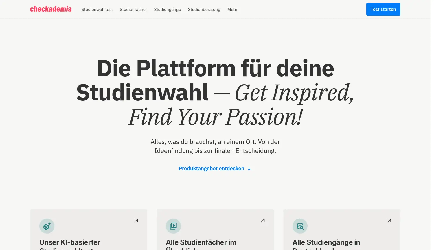 Website der Firma Checkademia GmbH