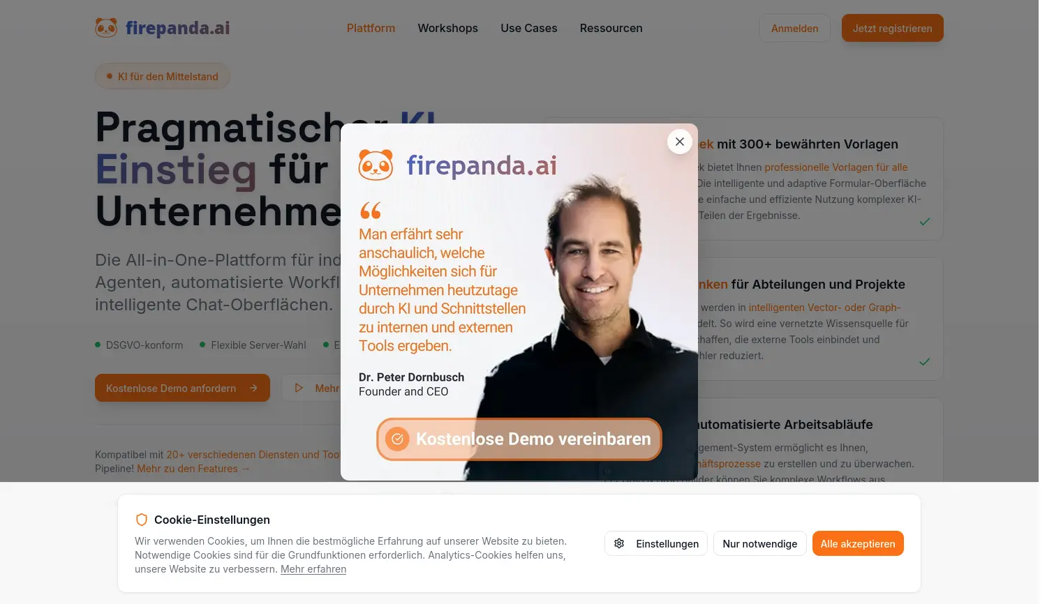 Website der Firma Firepanda