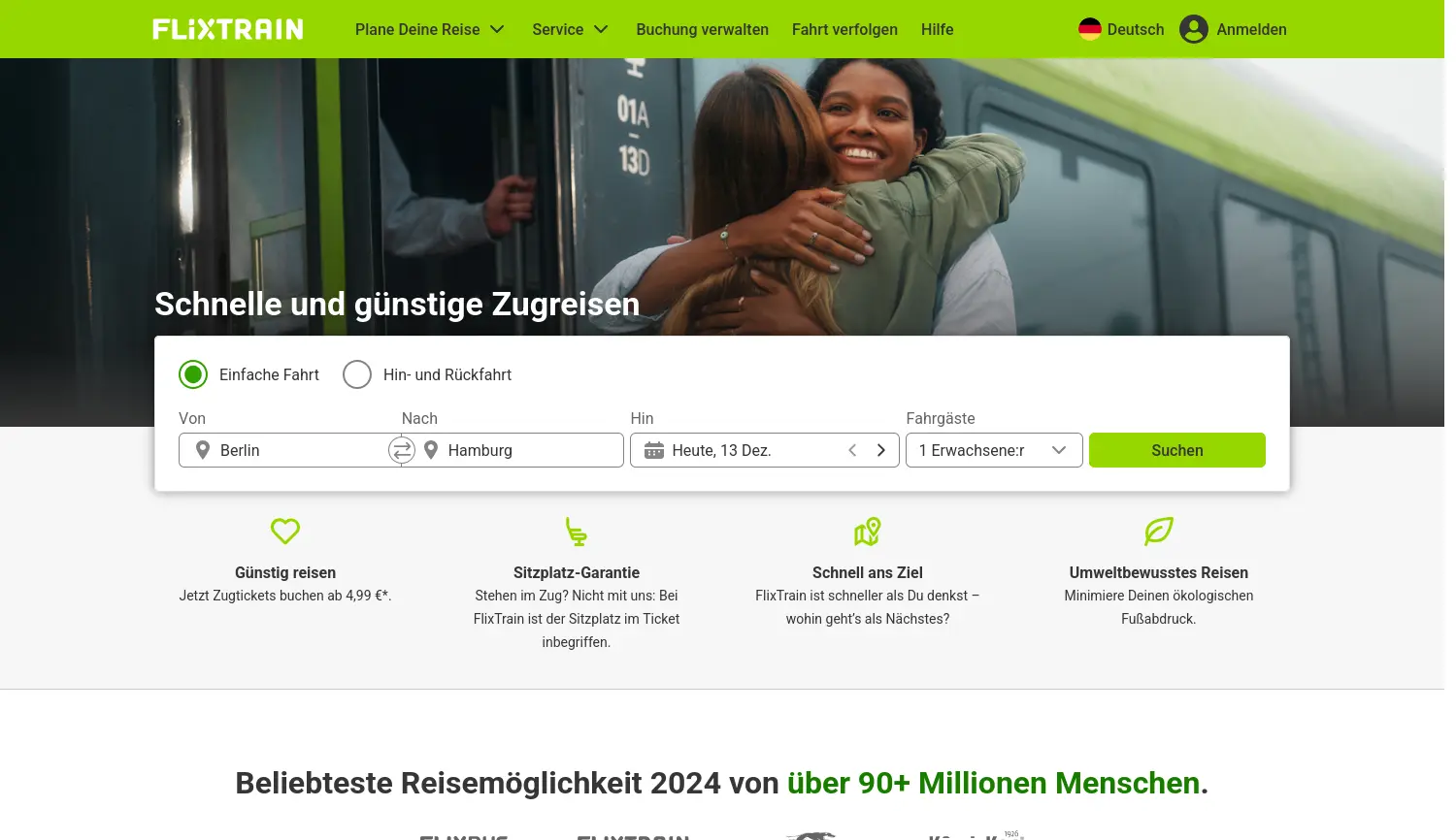 Website der Firma Flix SE