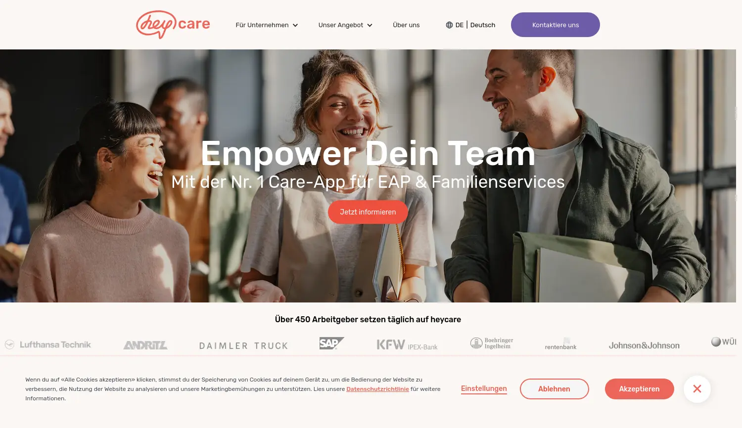 Website der Firma heynannyly GmbH