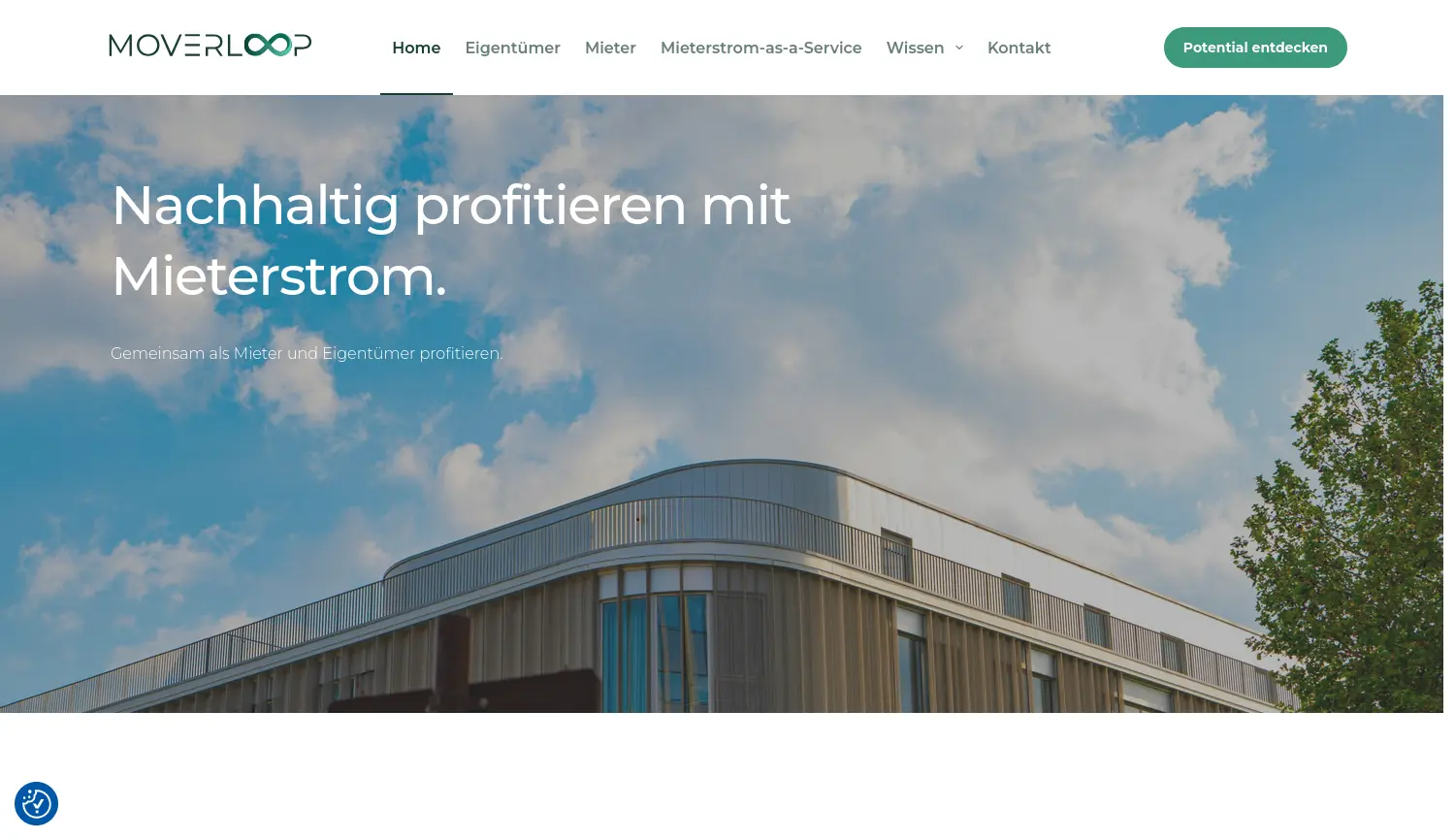 Website der Firma moverloop GmbH