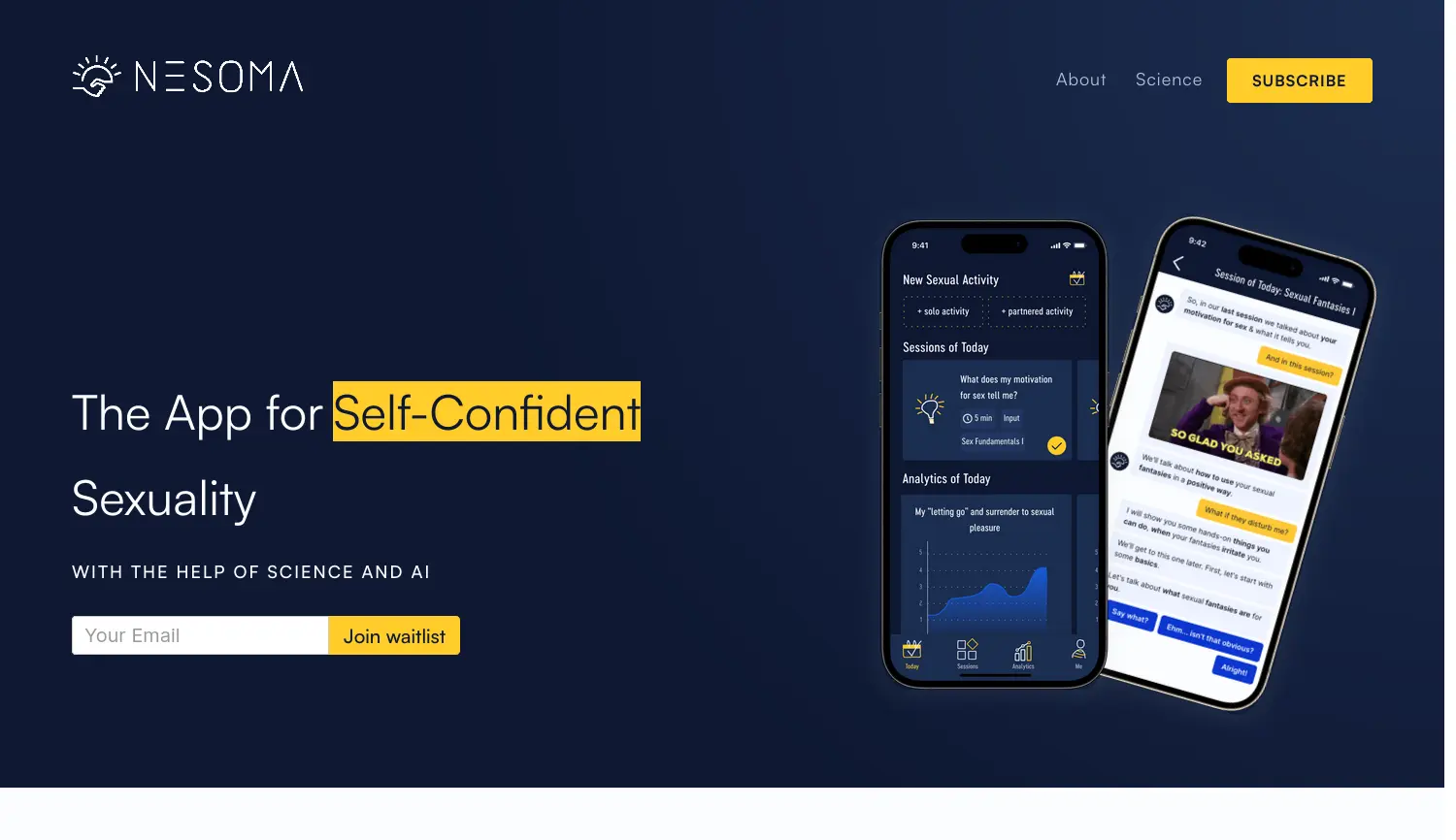 Website der Firma Nesoma Health Inc.