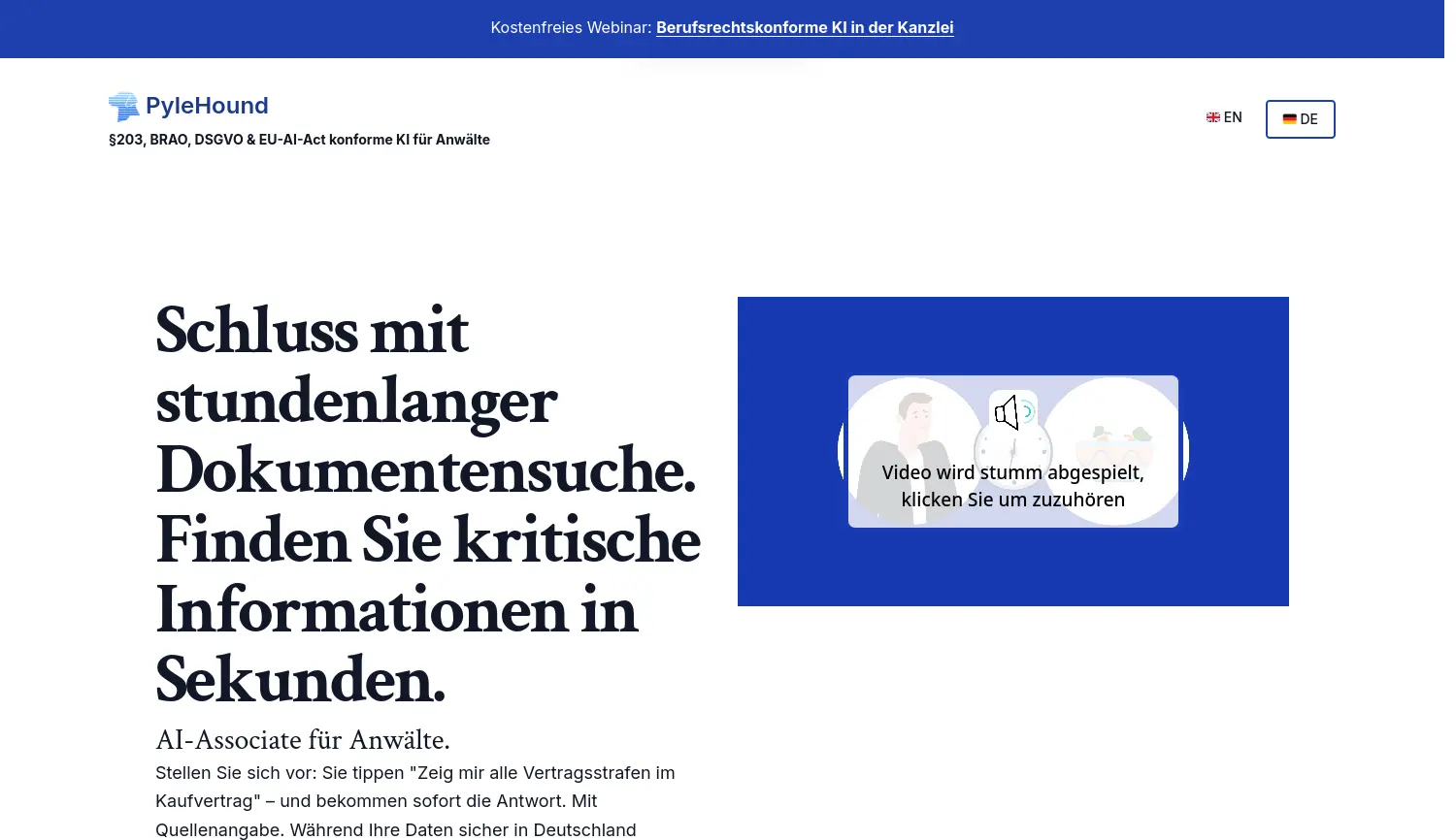 Website der Firma PyleHound UG