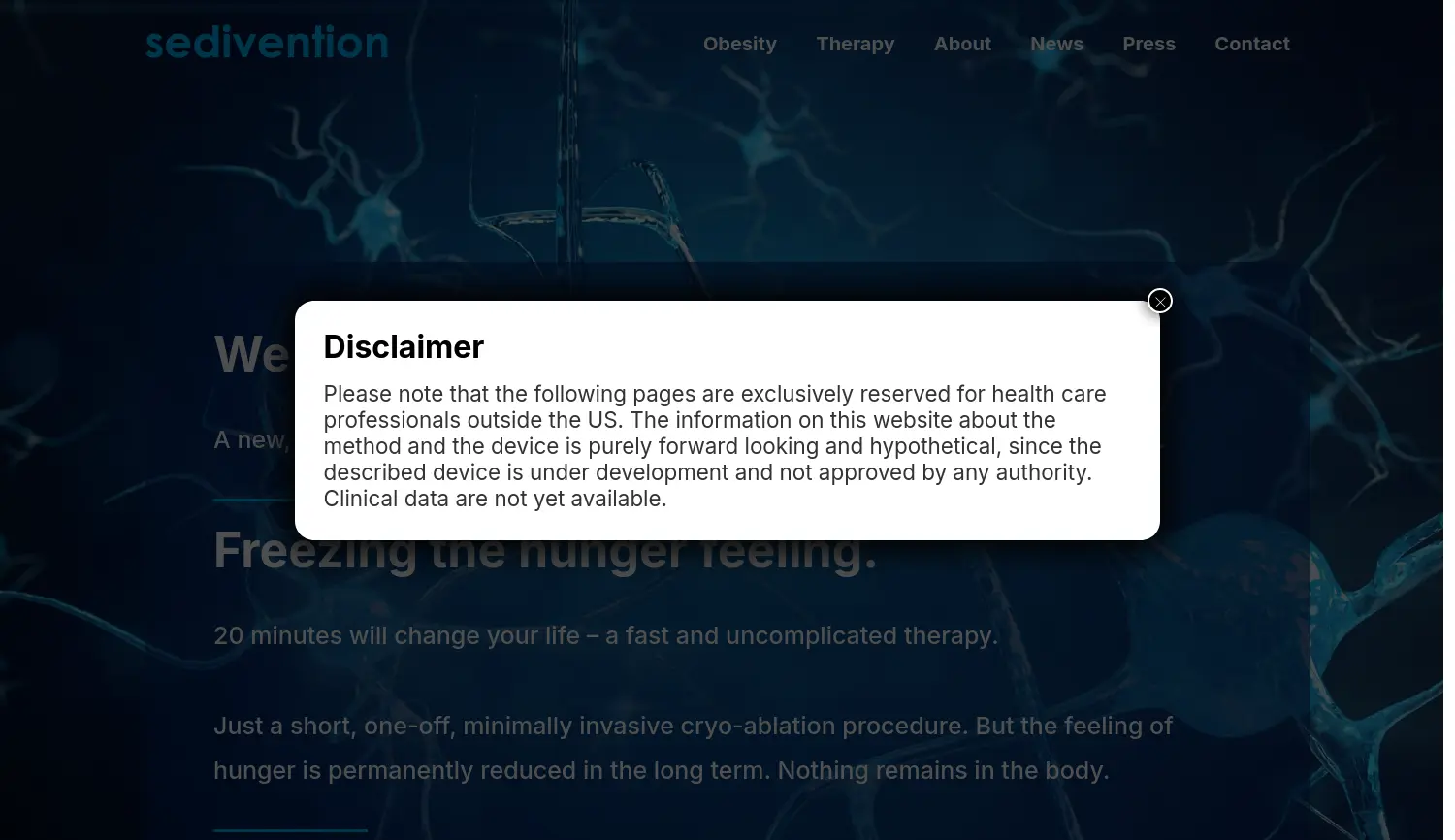 Website der Firma Sedivention GmbH
