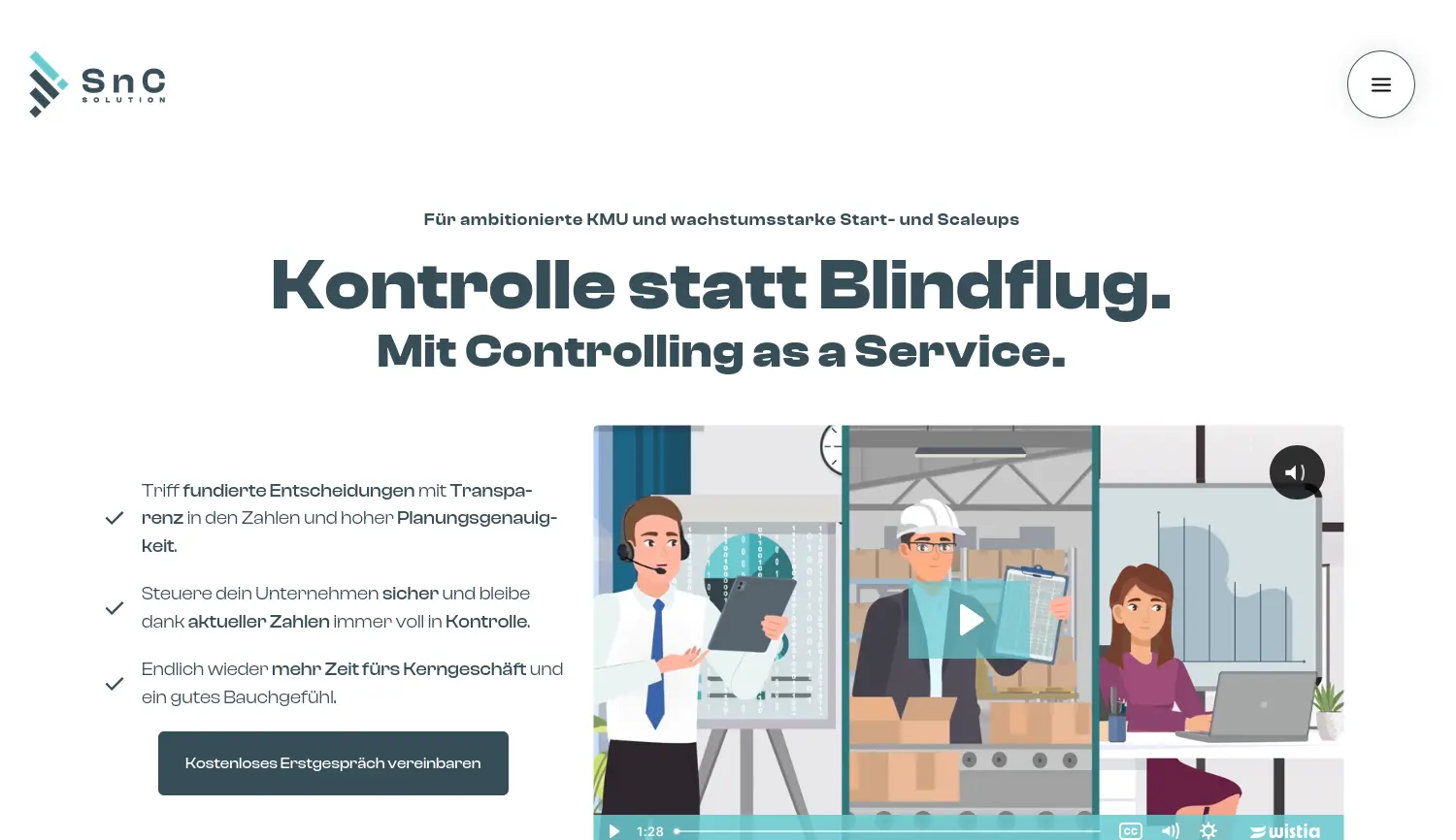 Website der Firma SnC Solution GmbH