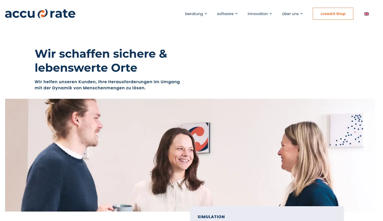 Website der Firma accu:rate GmbH
