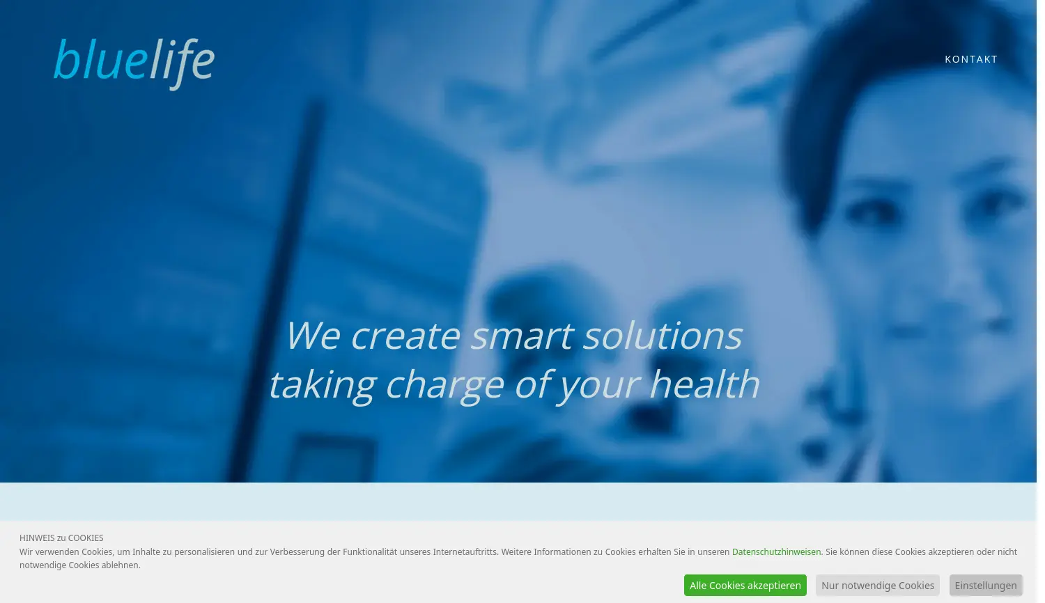 Website der Firma Bluelife GmbH