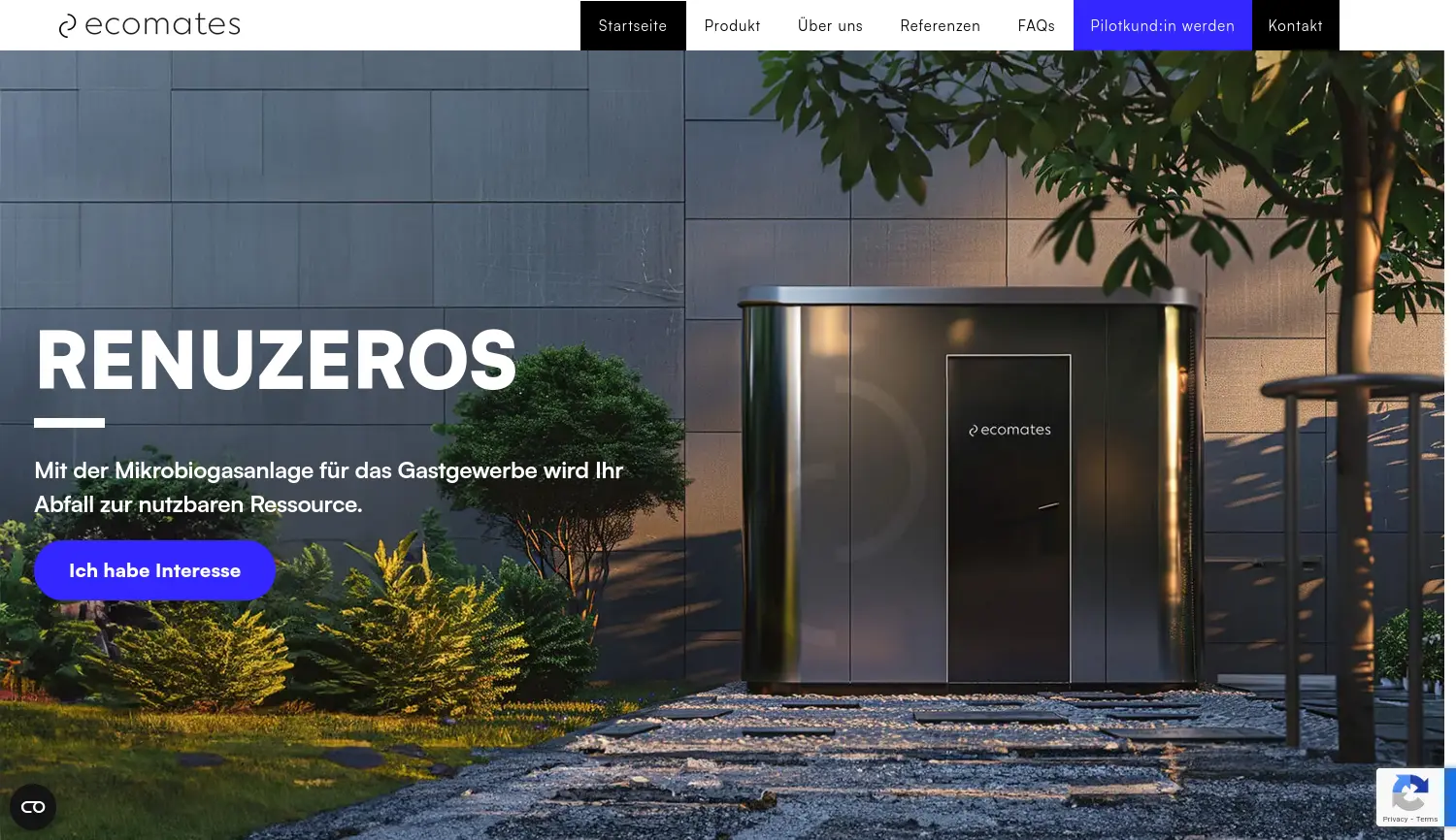 Website der Firma wastemates GmbH