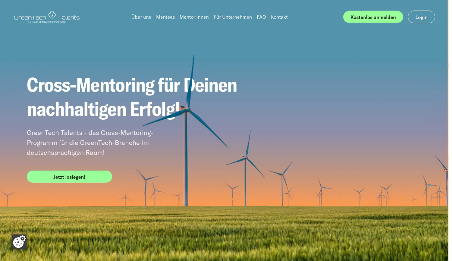 Website der Firma GreenTech Talents GmbH