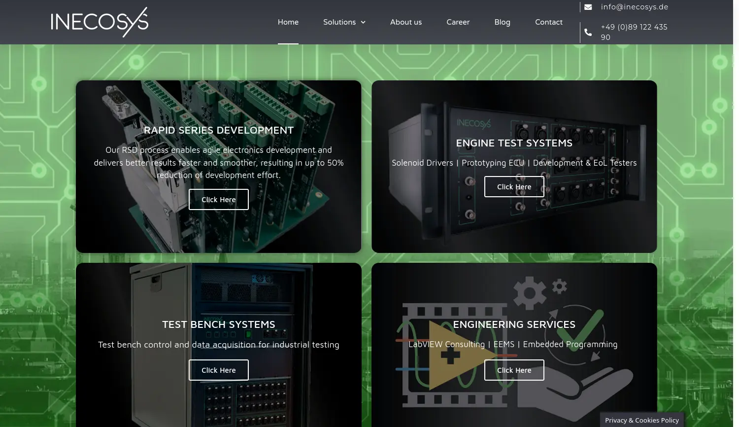 Website der Firma Inecosys Gesellschaft mit beschränkter Haftung