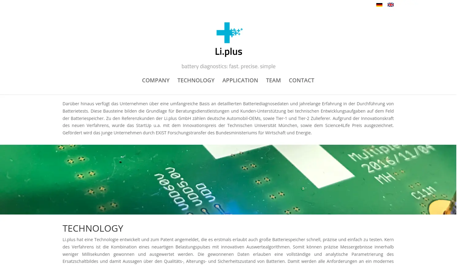 Website der Firma Li.plus GmbH