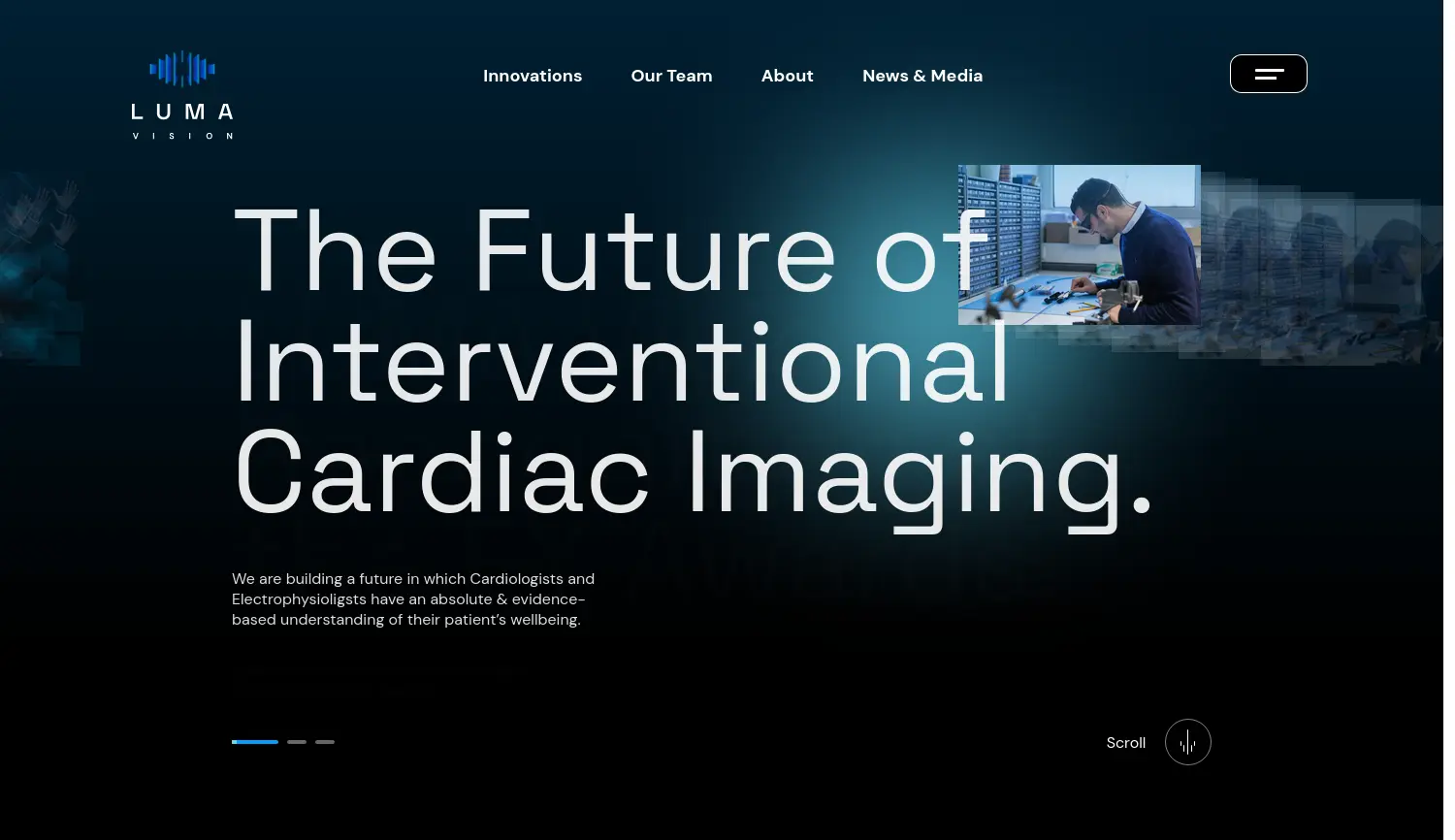 Website der Firma LUMA Vision GmbH