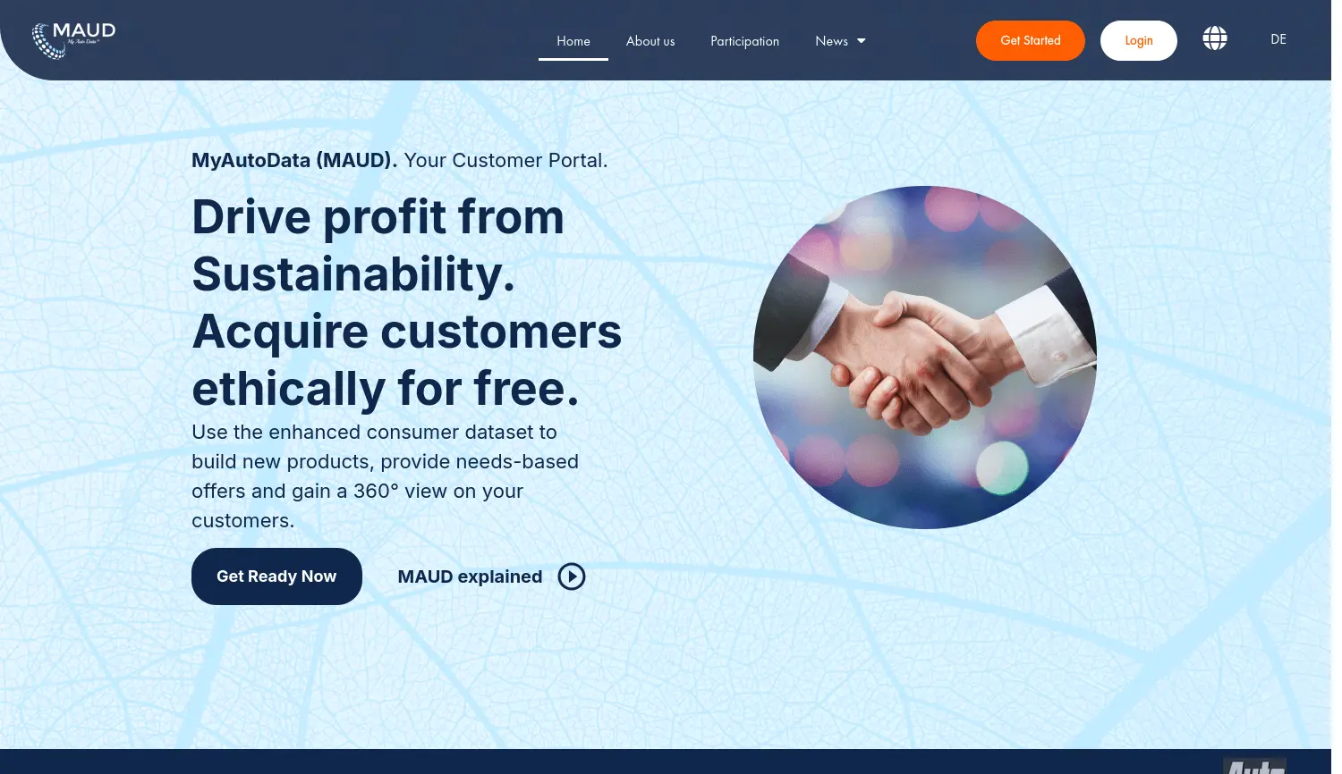 Website der Firma MyAutoData GmbH