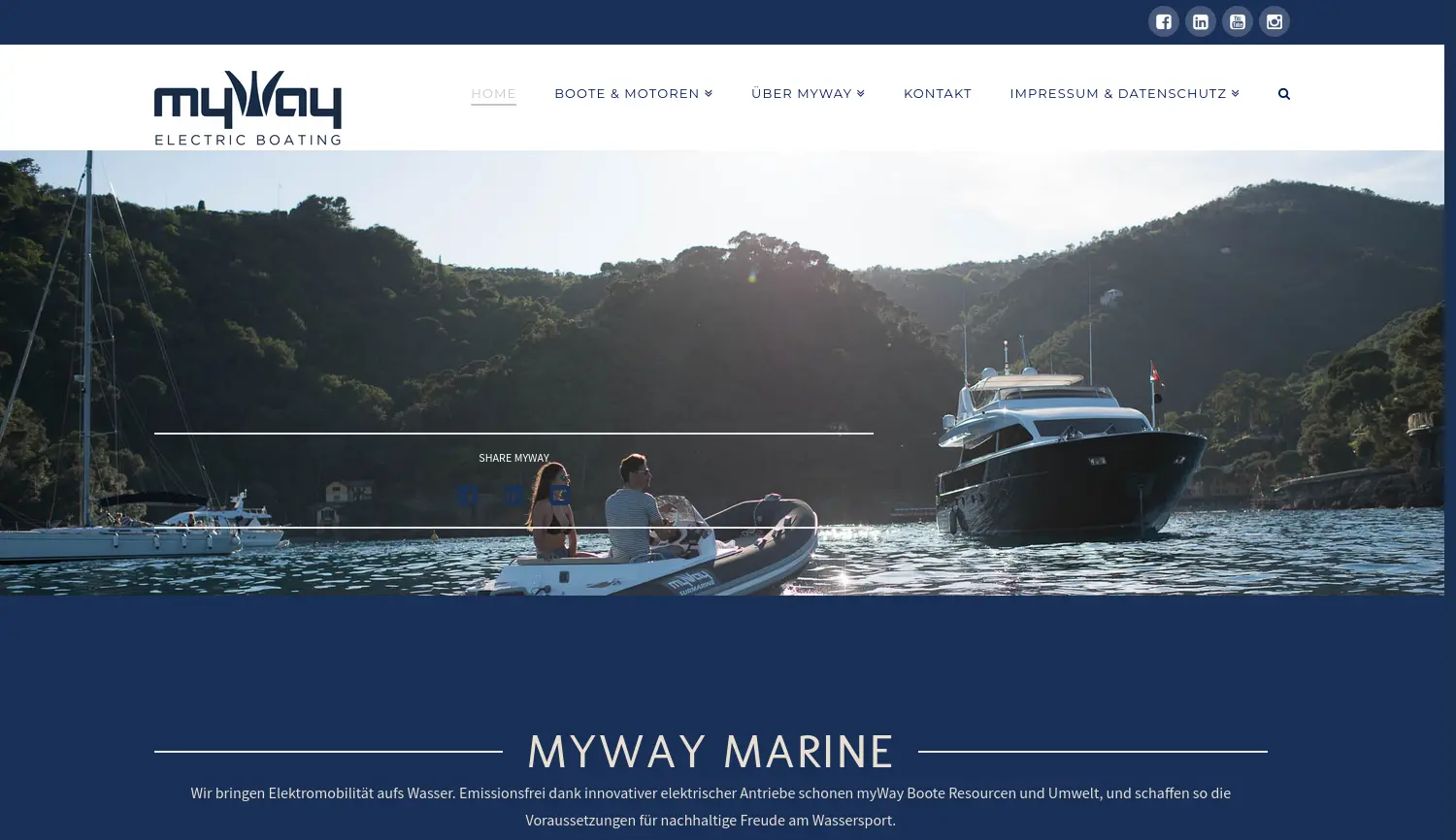 Website der Firma myWay Marine GmbH