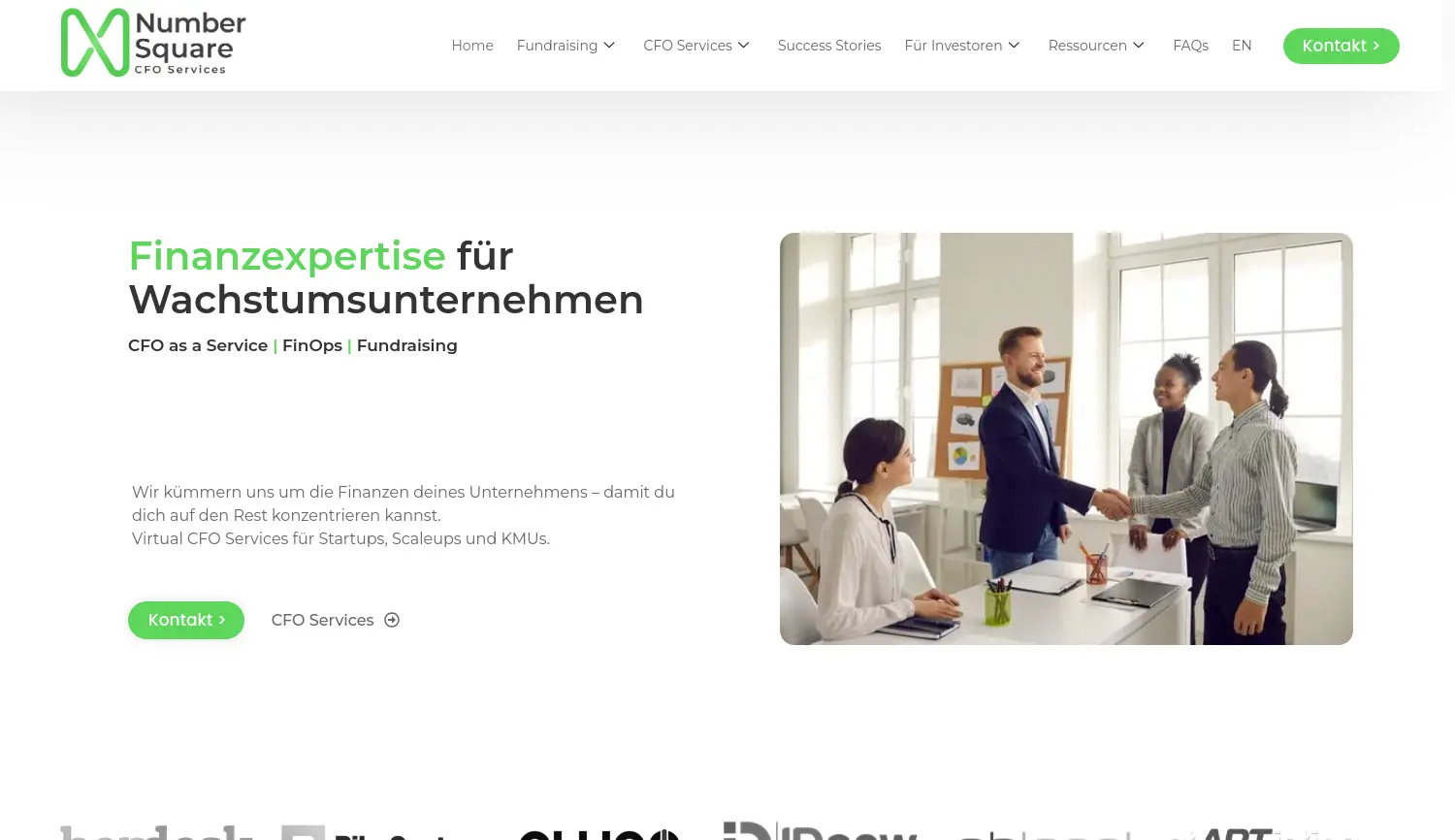 Website der Firma NumberSquare GmbH