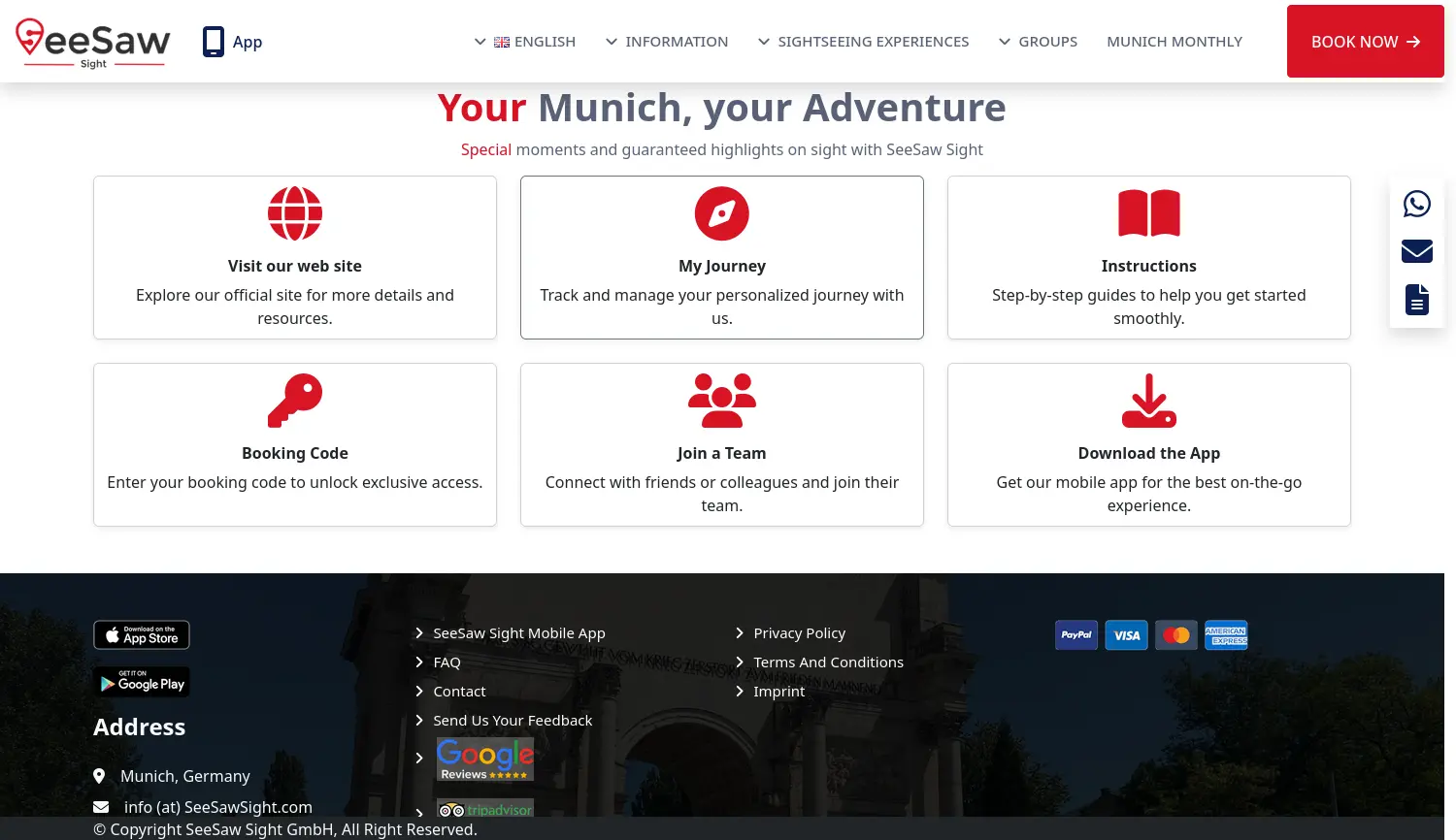Website der Firma SeeSaw Sight GmbH