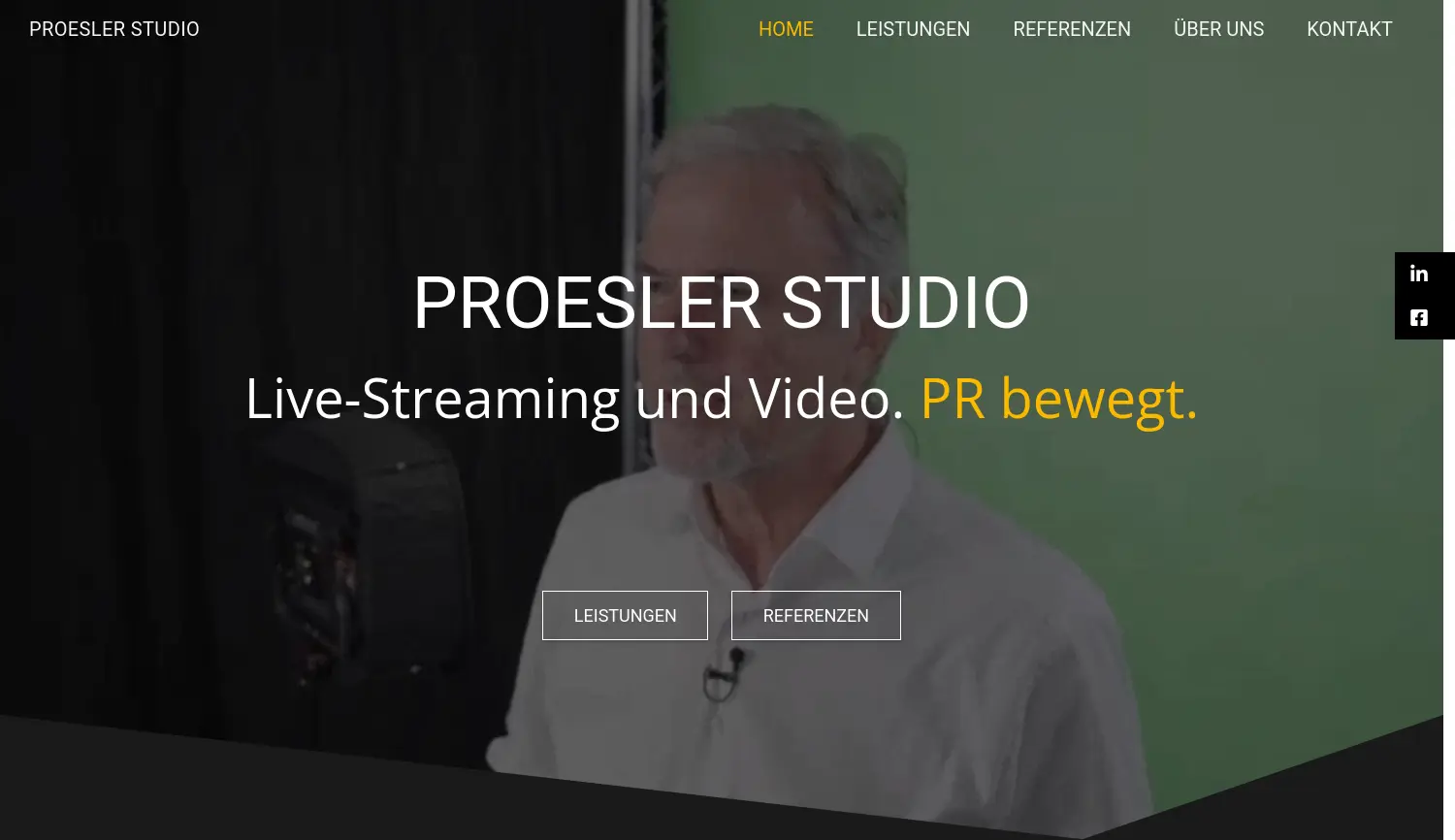 Website der Firma Proesler Kommunikation GmbH