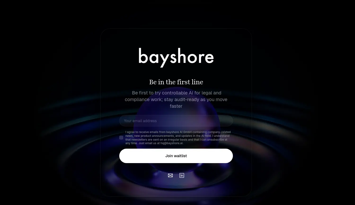 Website der Firma bayshore AI GmbH