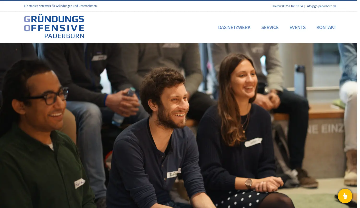 Website der Firma Wirtschaftsförderungsgesellschaft Paderborn mbH