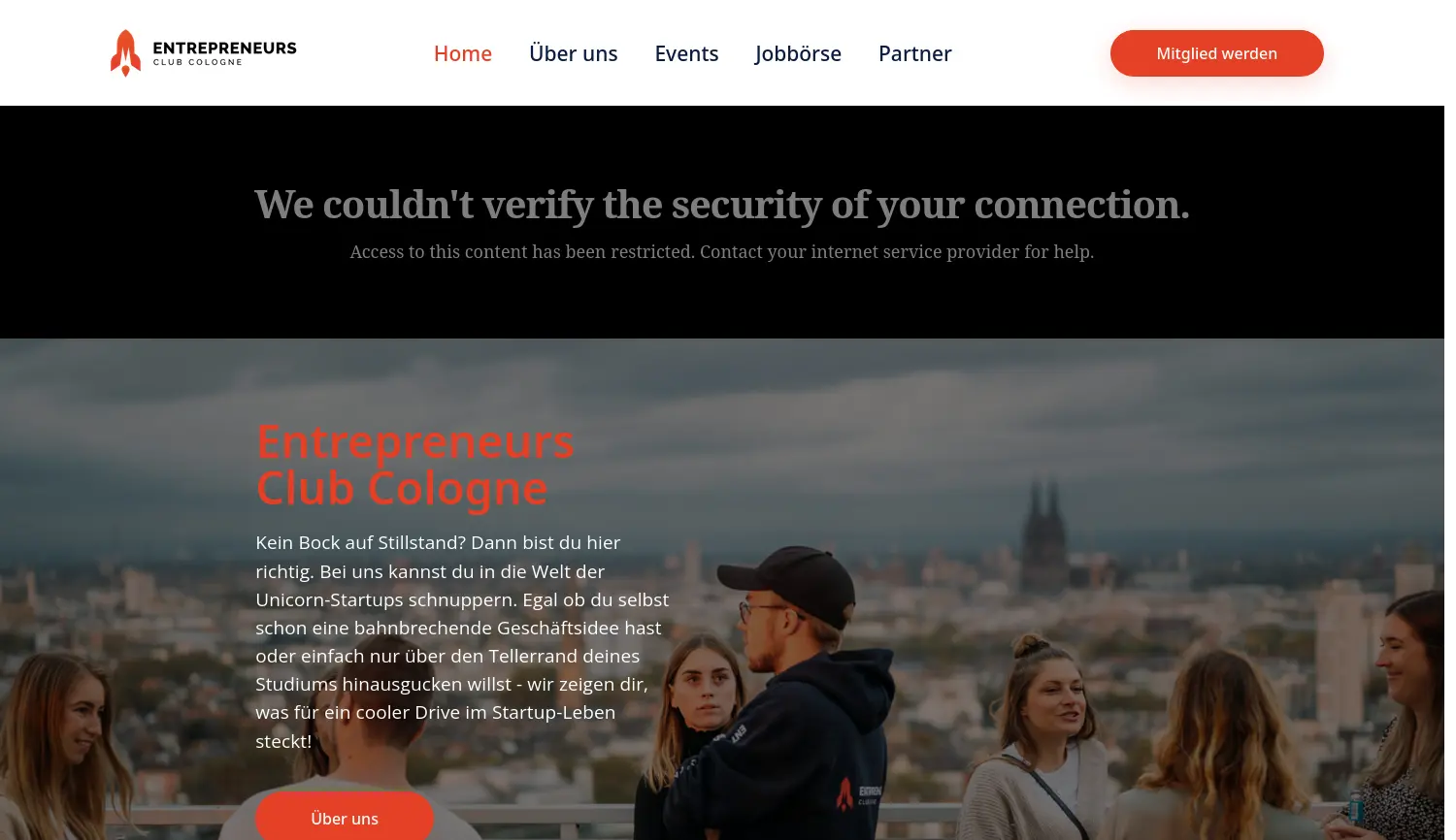 Website der Firma Entrepreneurs Club Cologne e.V.