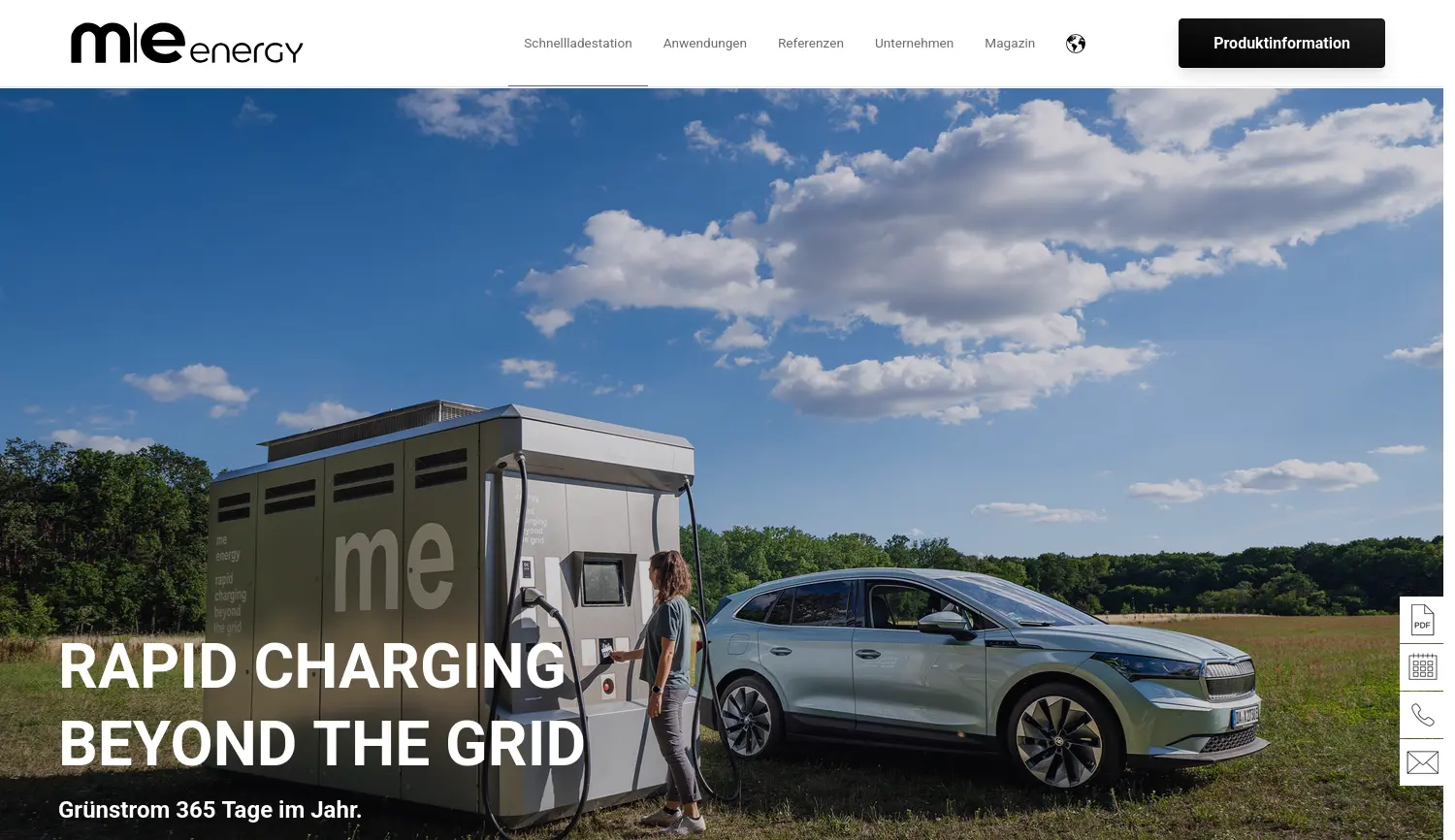 Website der Firma me energy Technologies GmbH