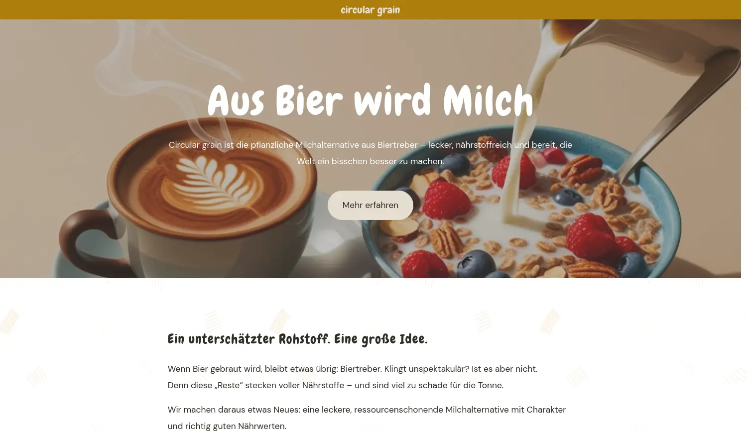 Website der Firma Circular grain