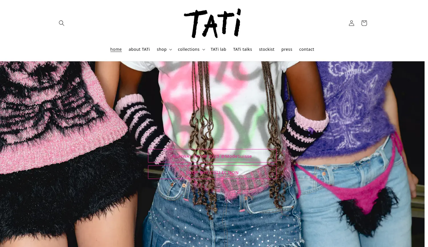 Website der Firma TATi Knitwear Studio