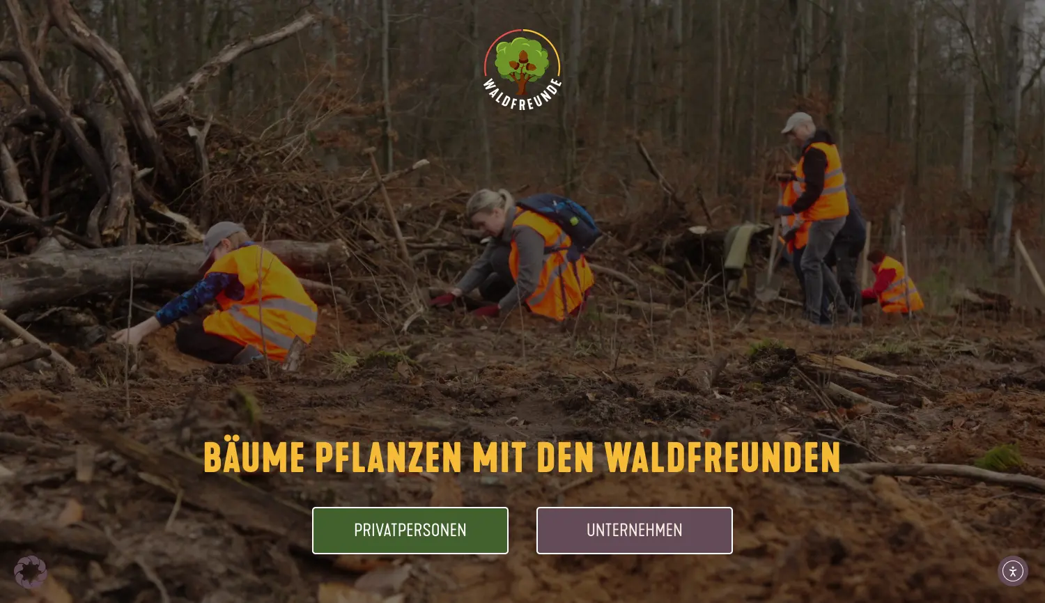 Website der Firma Waldfreunde gGmbH