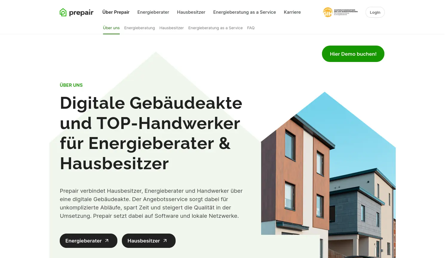 Website der Firma Prepair Technologies GmbH