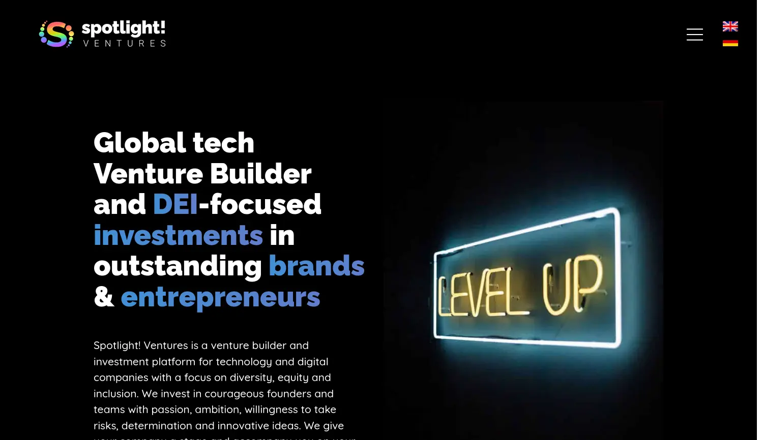 Website der Firma Spotlight Ventures! GmbH