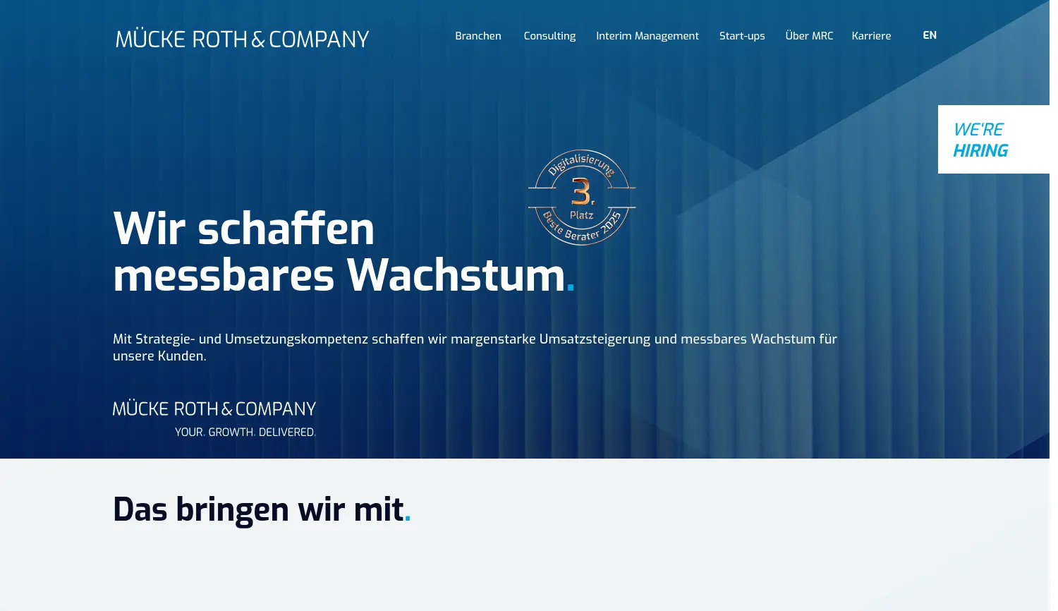 Website der Firma MÜCKE ROTH & COMPANY GmbH