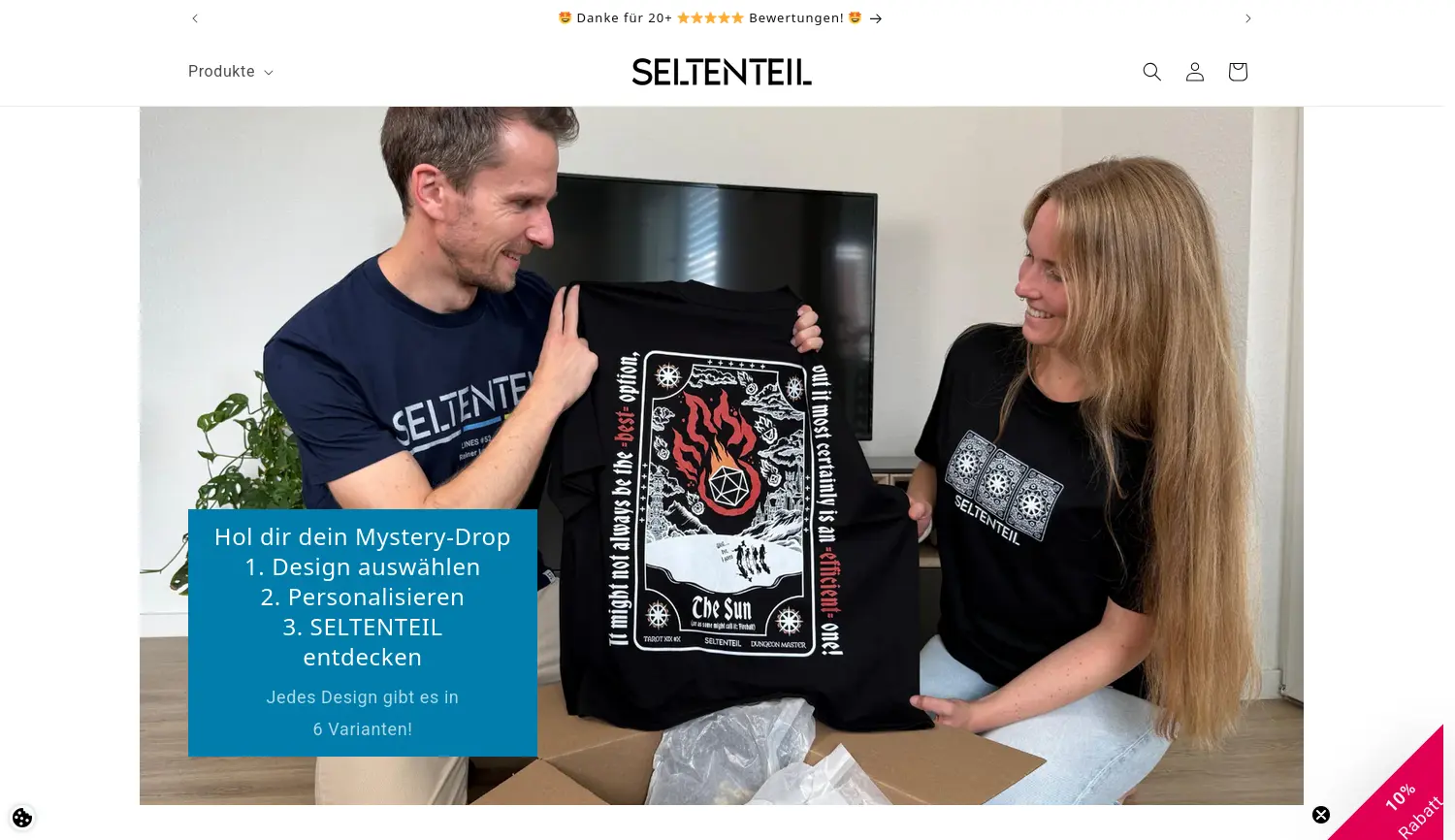 Website der Firma SELTENTEIL