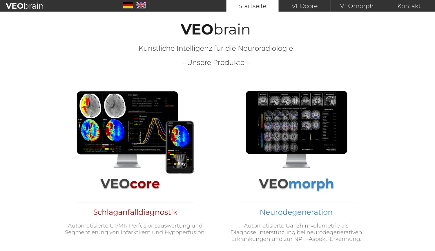 Website der Firma VEObrain GmbH