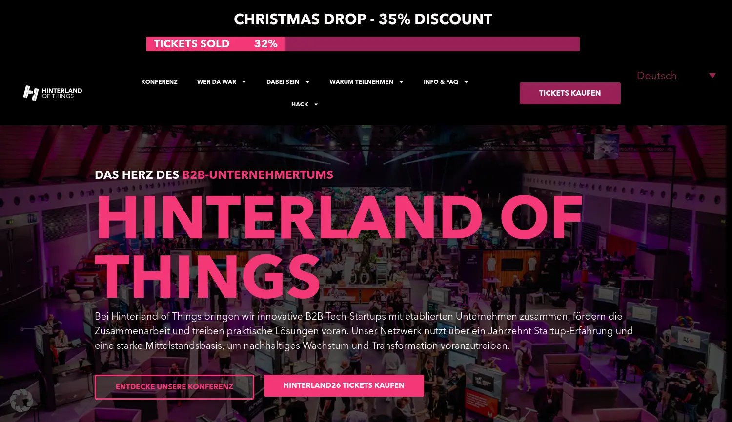 Website der Firma Hinterland of Things
