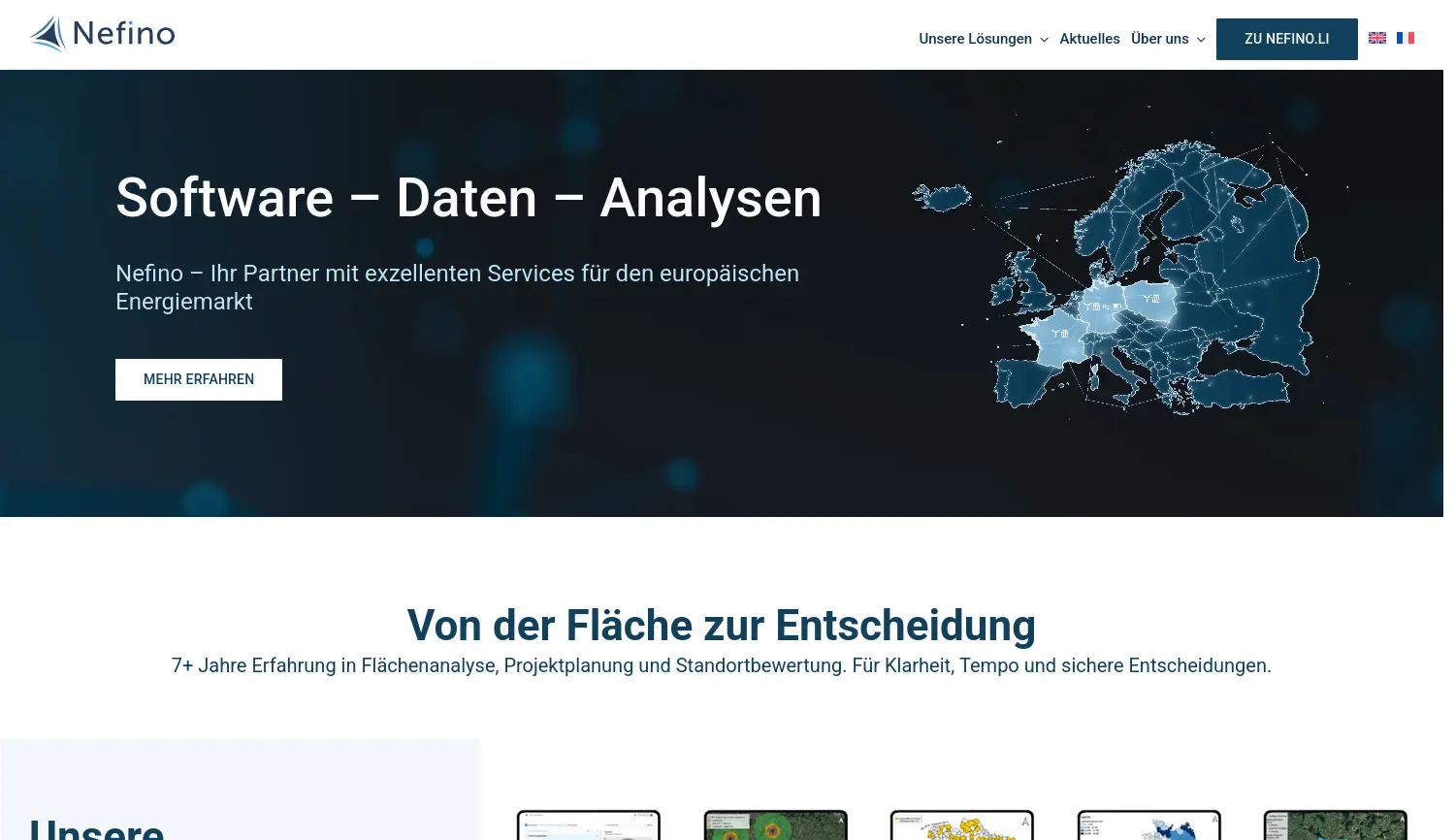 Website der Firma Nefino GmbH