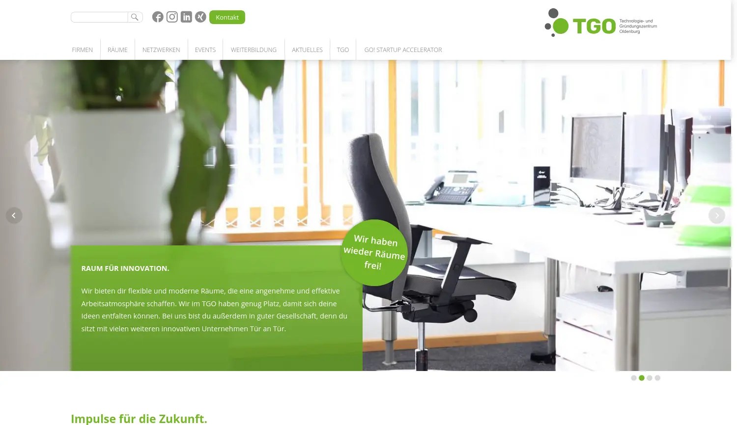 Website der Firma TGO Besitz GmbH & Co. KG