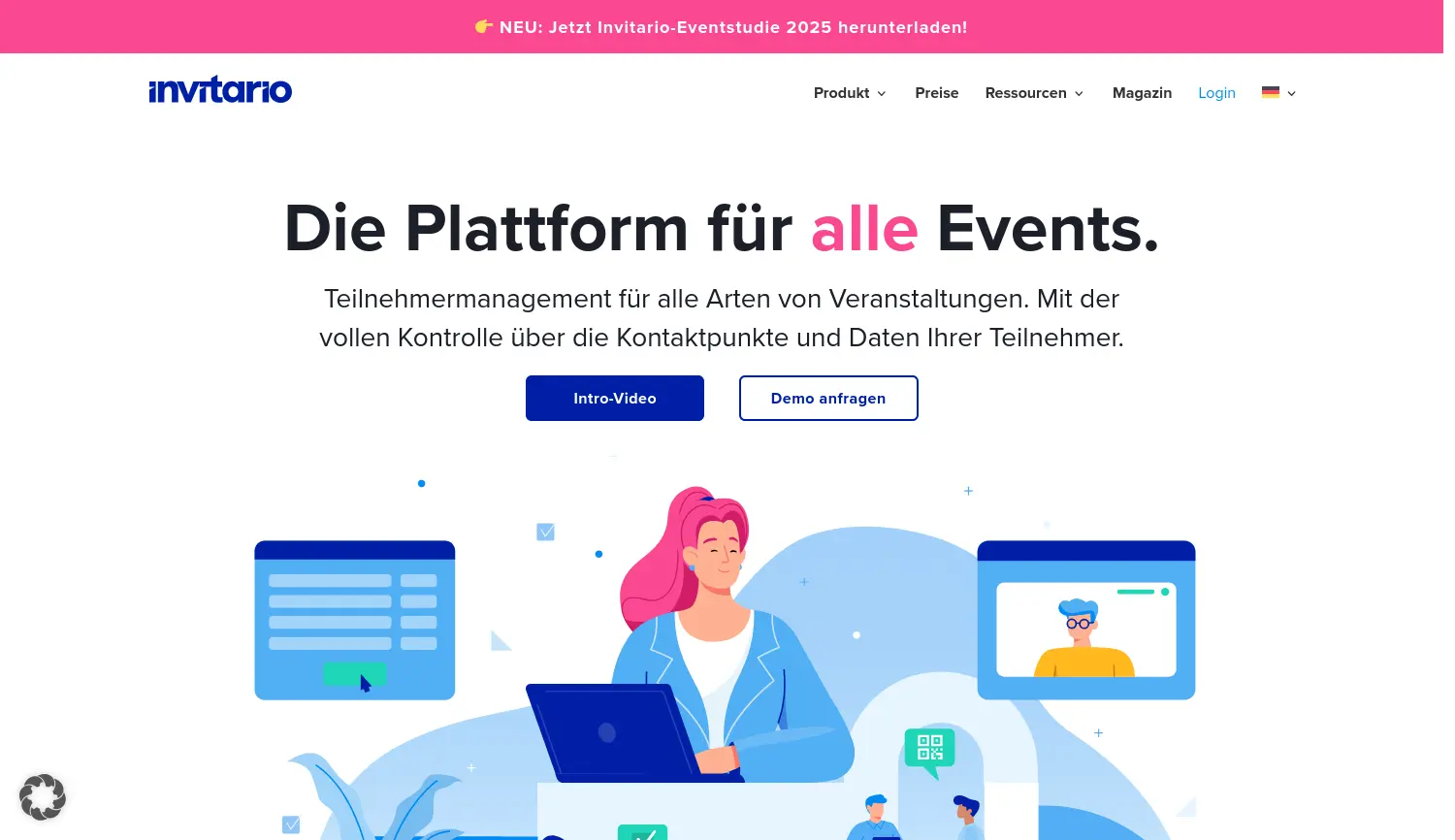 Website der Firma Invitario GmbH