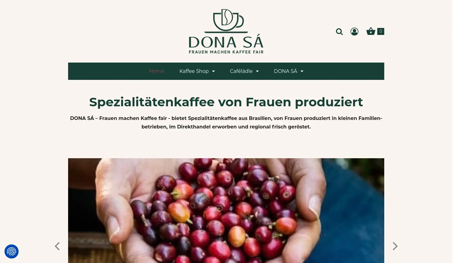 Website der Firma DONA SÁ